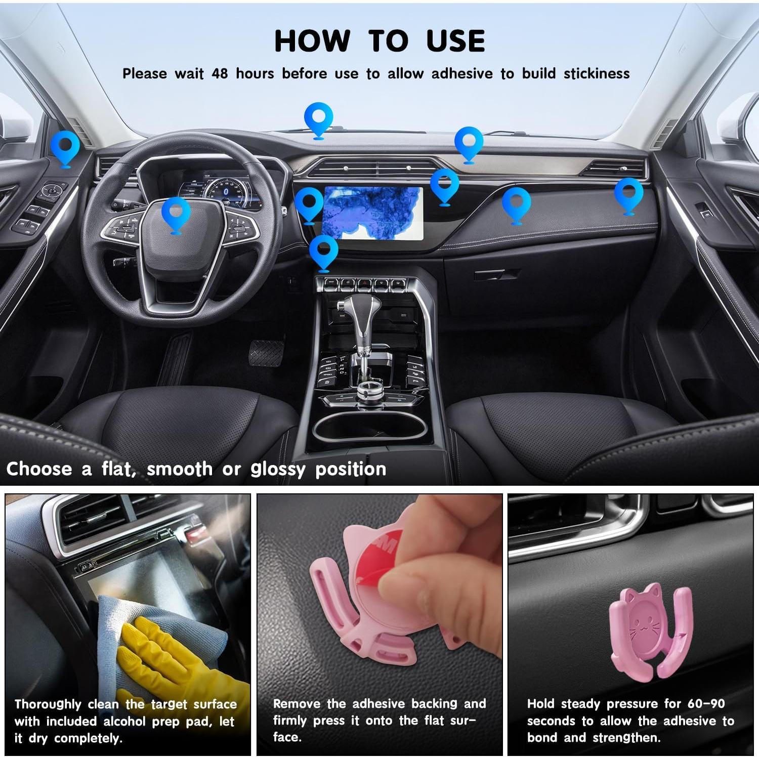 Soporte de Montaje HOMEFOX 3 Paquetes Gato Bonito Adhesivo