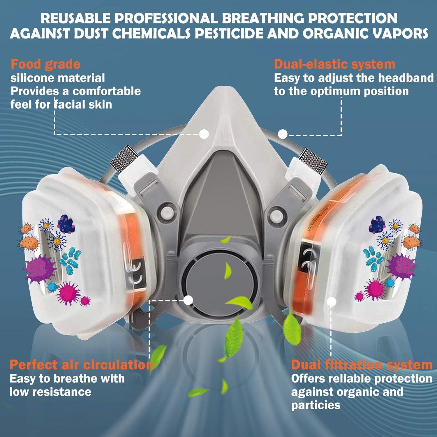 Media Máscara de Protección BAOMAO con Filtros y Accesorios