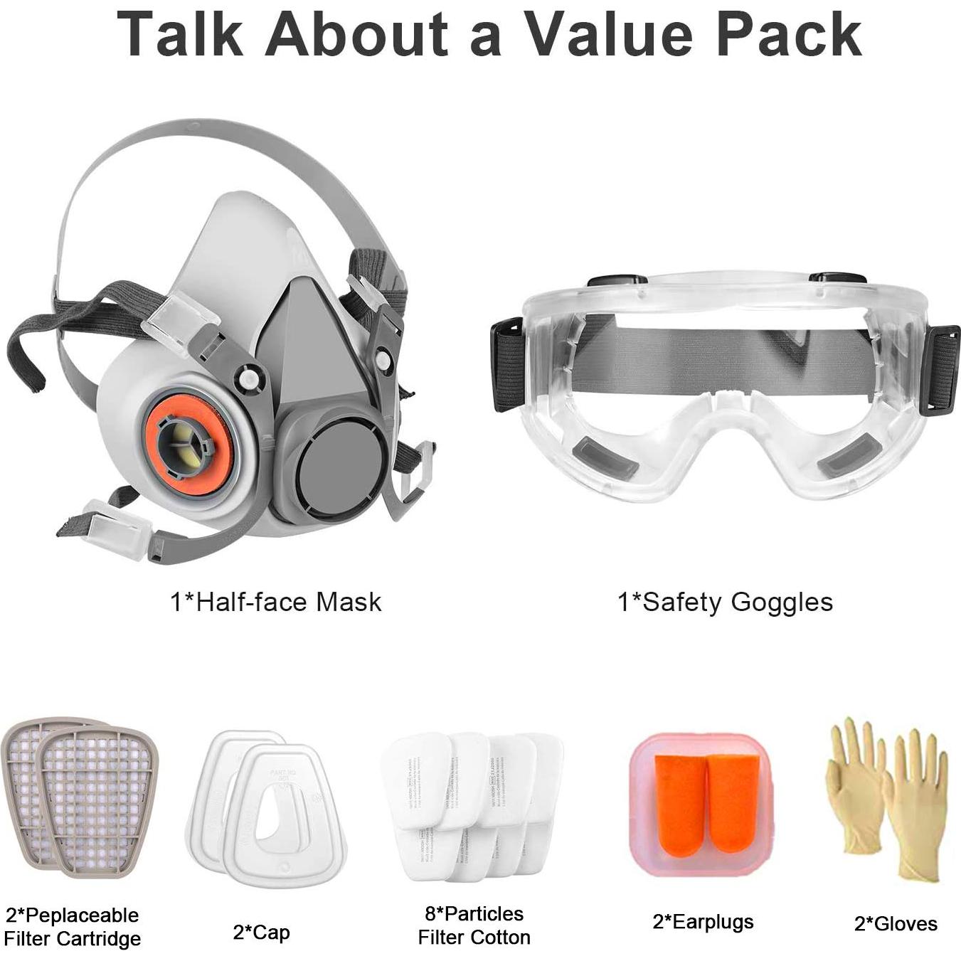 Media Máscara de Protección BAOMAO con Filtros y Accesorios