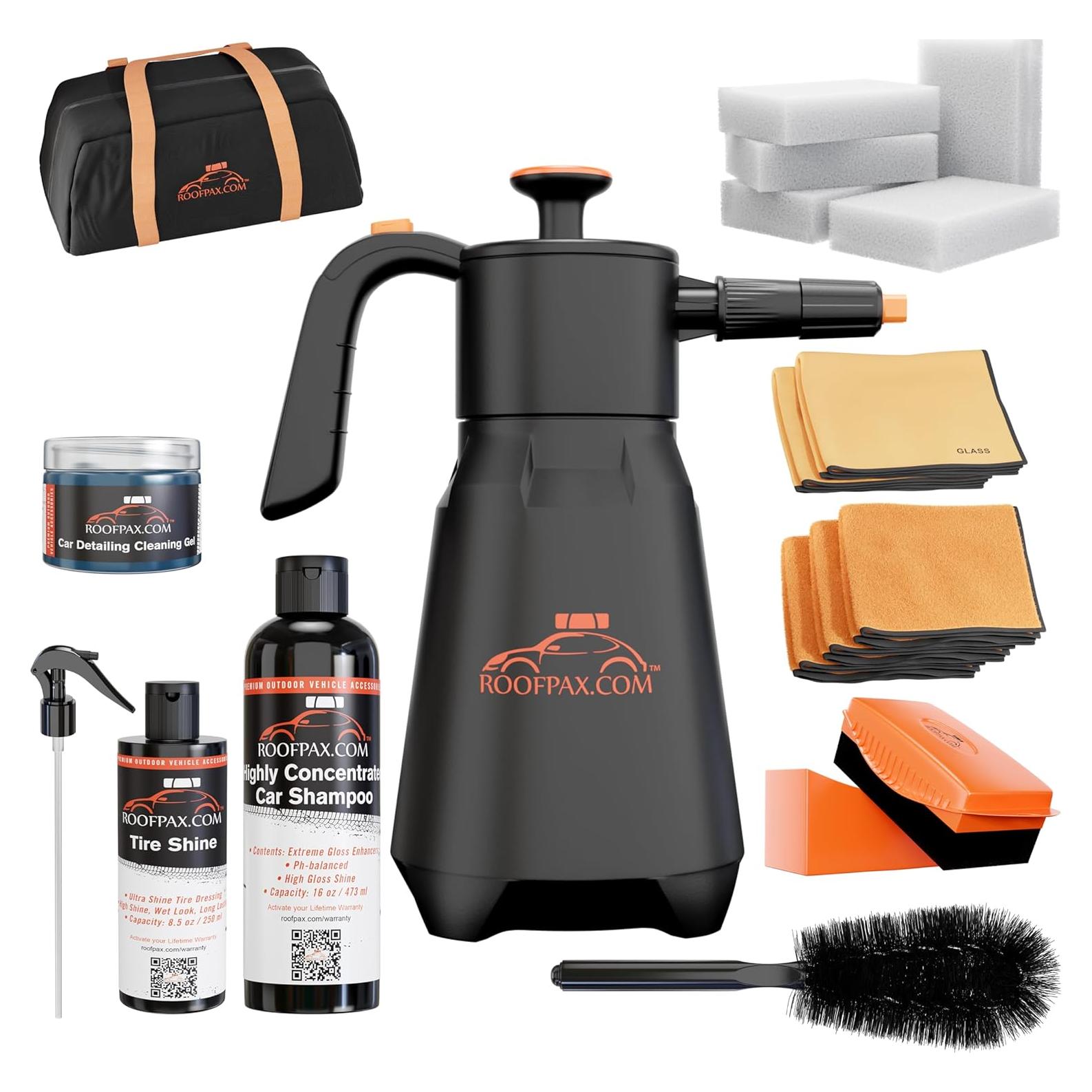 Kit de Lavado de Autos Ecológico RoofPax sin Agua con Paños