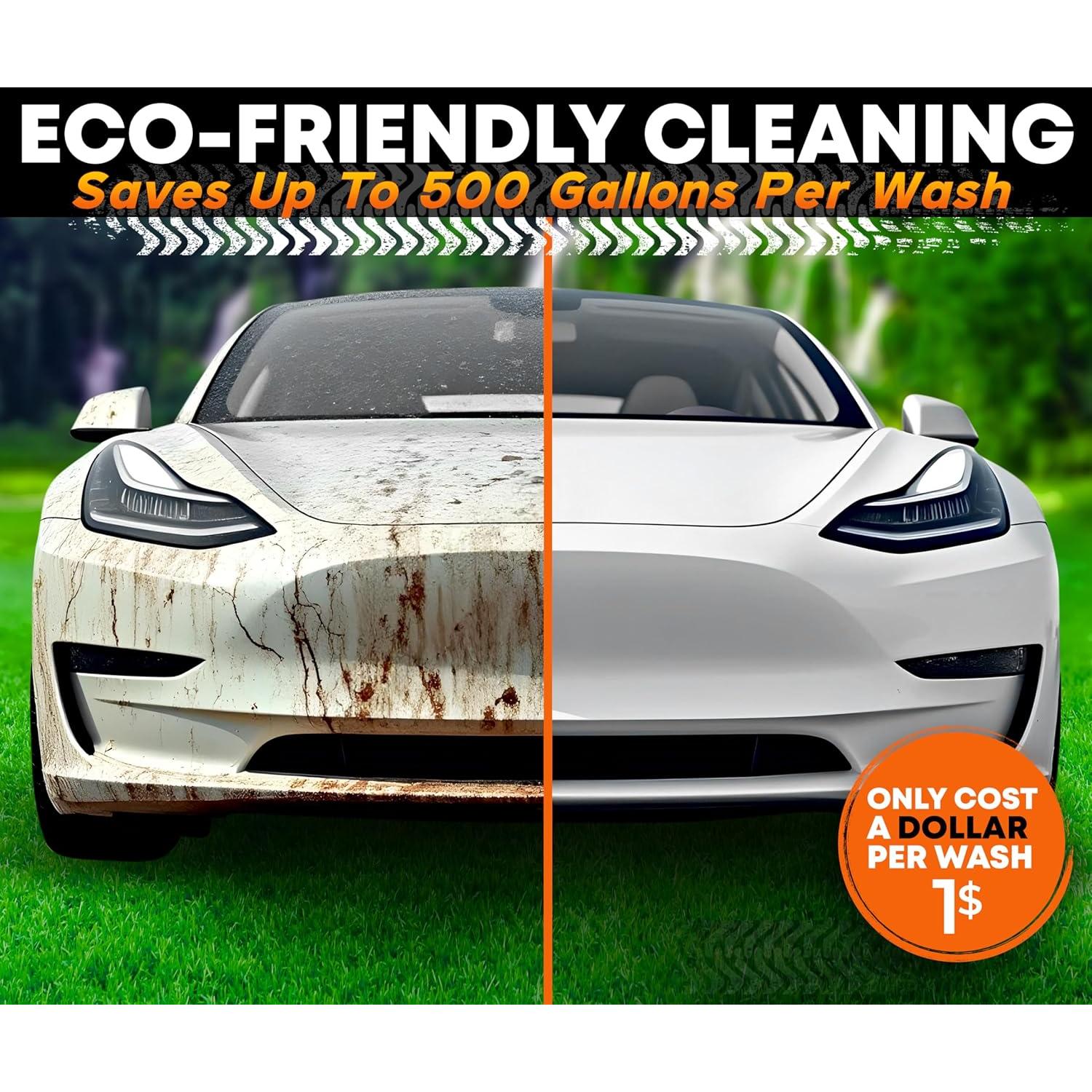 Kit de Lavado de Autos Ecológico RoofPax sin Agua con Paños