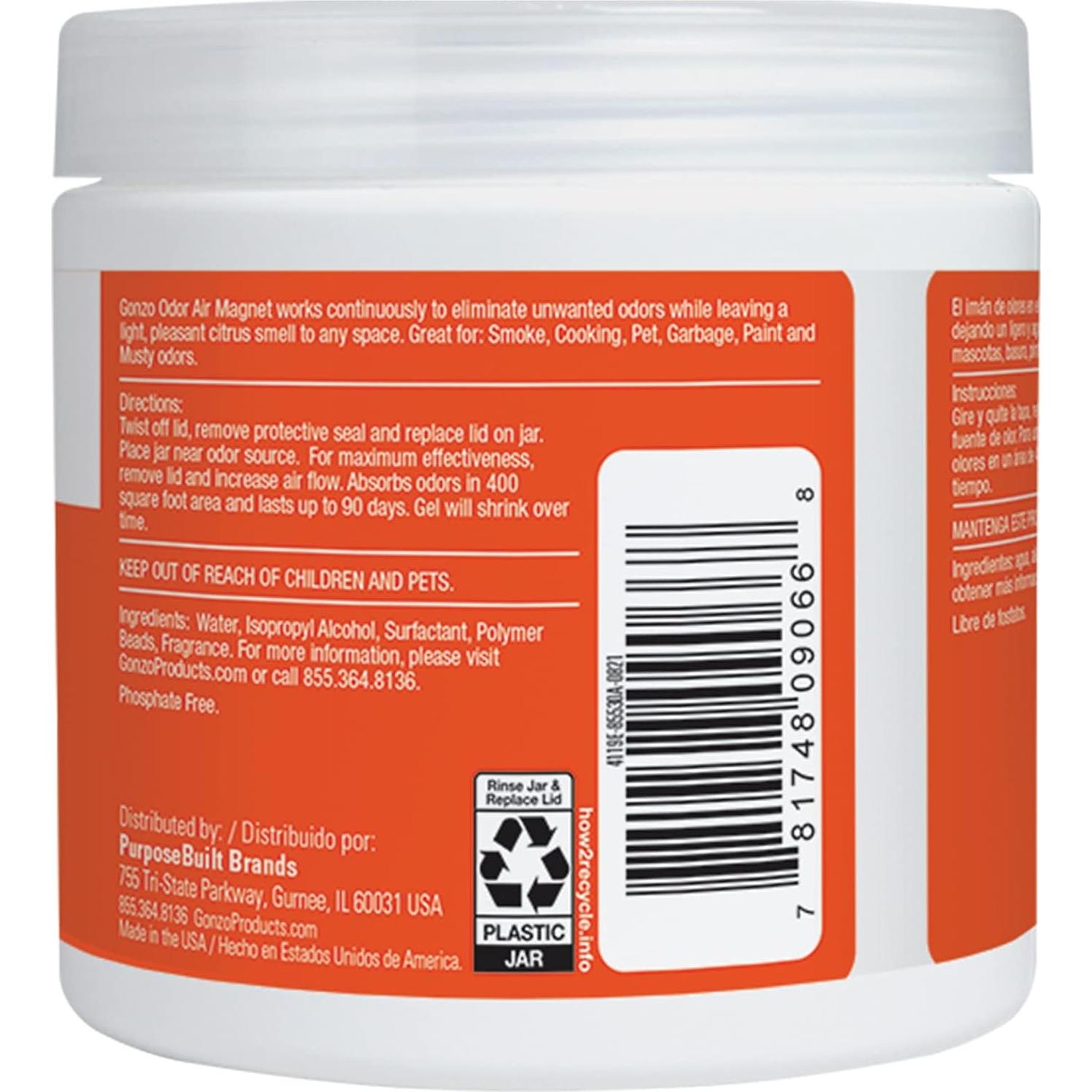 Gonzo Gel Absorbente de Olores 14oz Cítrico - Eliminador