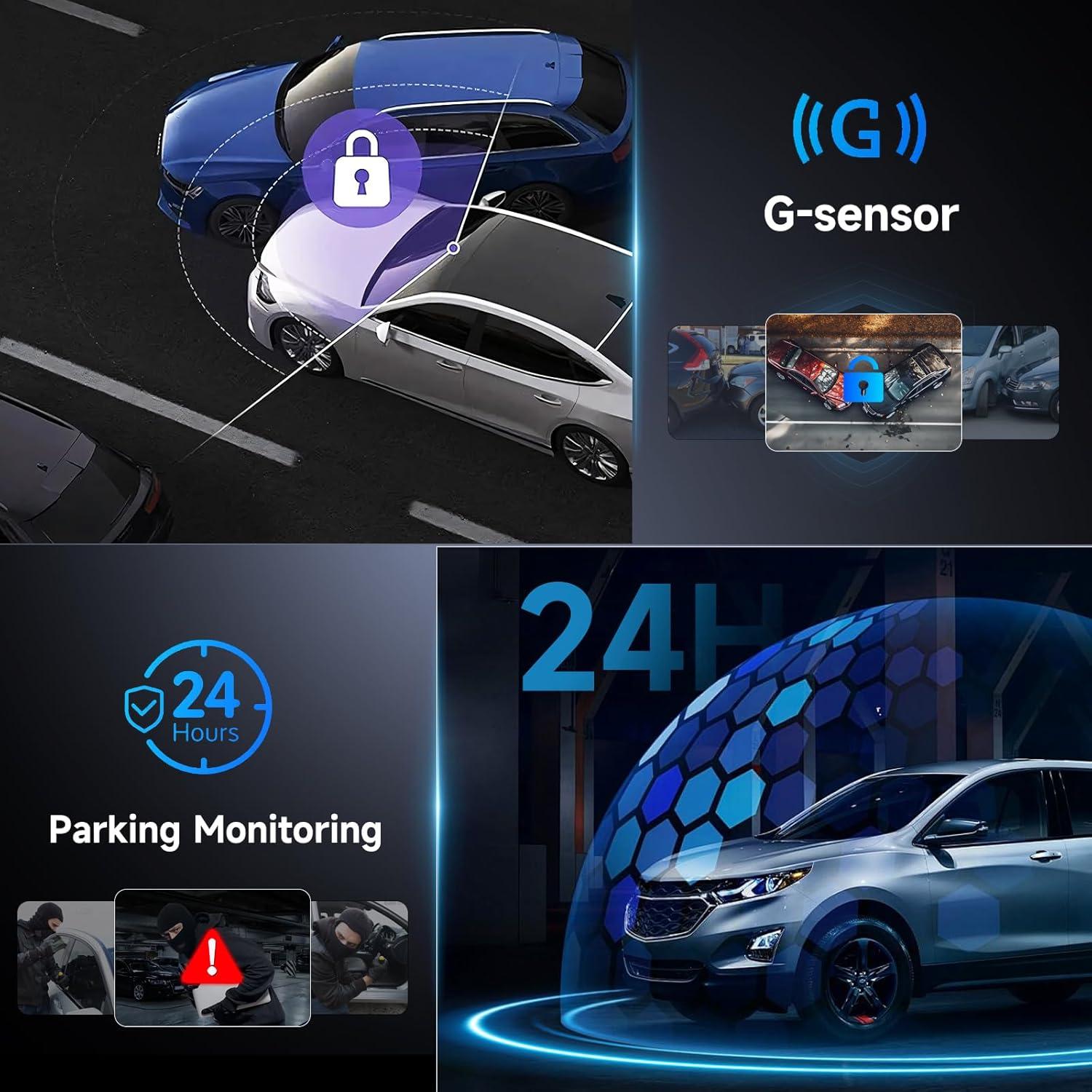 Dash Cam Front and Rear, 1080P+1080P HD Dual Dash Camera for Cars, Car Camera with 3.16" IPS Screen, Built in G-Sensor, 150° Wide Angle, Loop Recording, 24H Parking Monitor, Night Vision,64GB Card