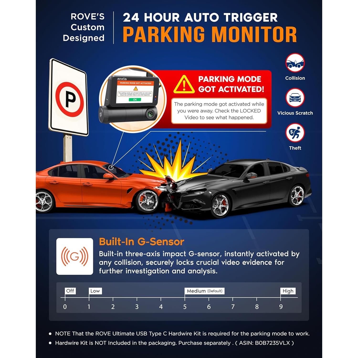 Cámara de Salpicadero ROVE R3 3 Canales 1440P GPS WiFi