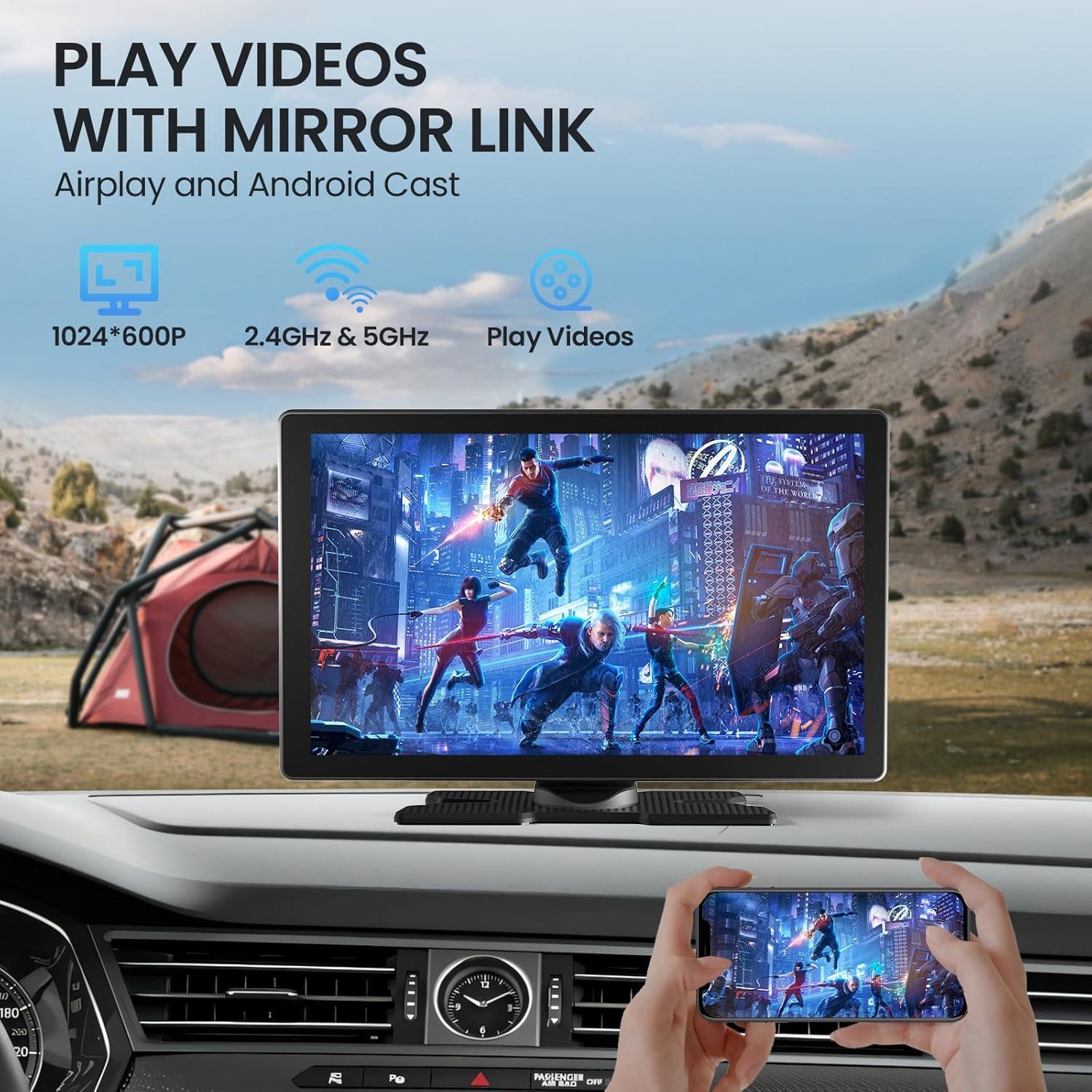 Pantalla Carplay 9" HD TECXERLLON con cámaras 4K y 1080P