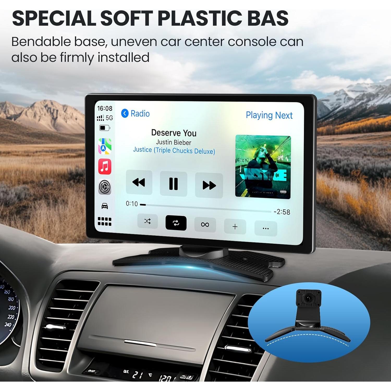 Pantalla Carplay 9" HD TECXERLLON con cámaras 4K y 1080P