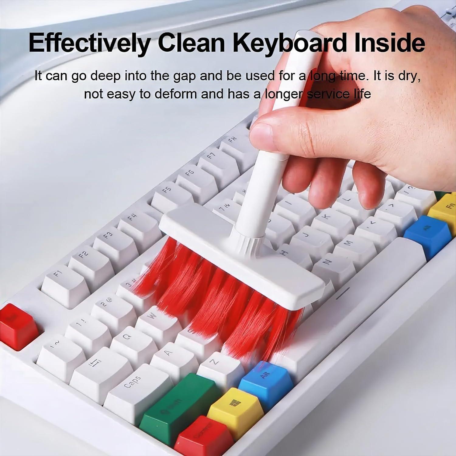 Keyboard Computer Cleaning Kit Brush with Keycaps for Keyboard Cleaner Laptop PC, 5 in 1 Cleaners Multi-Function Electronics Clean Tool Multibrush Techbrush Soft Brush for Apple Airpod AirPods Earbud