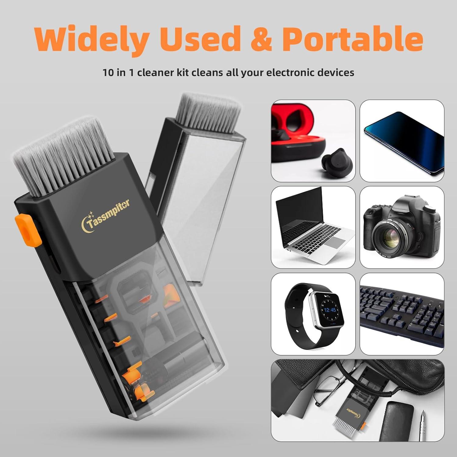 Kit de limpieza de teclado Tassmpitor 10 en 1 portátil negro