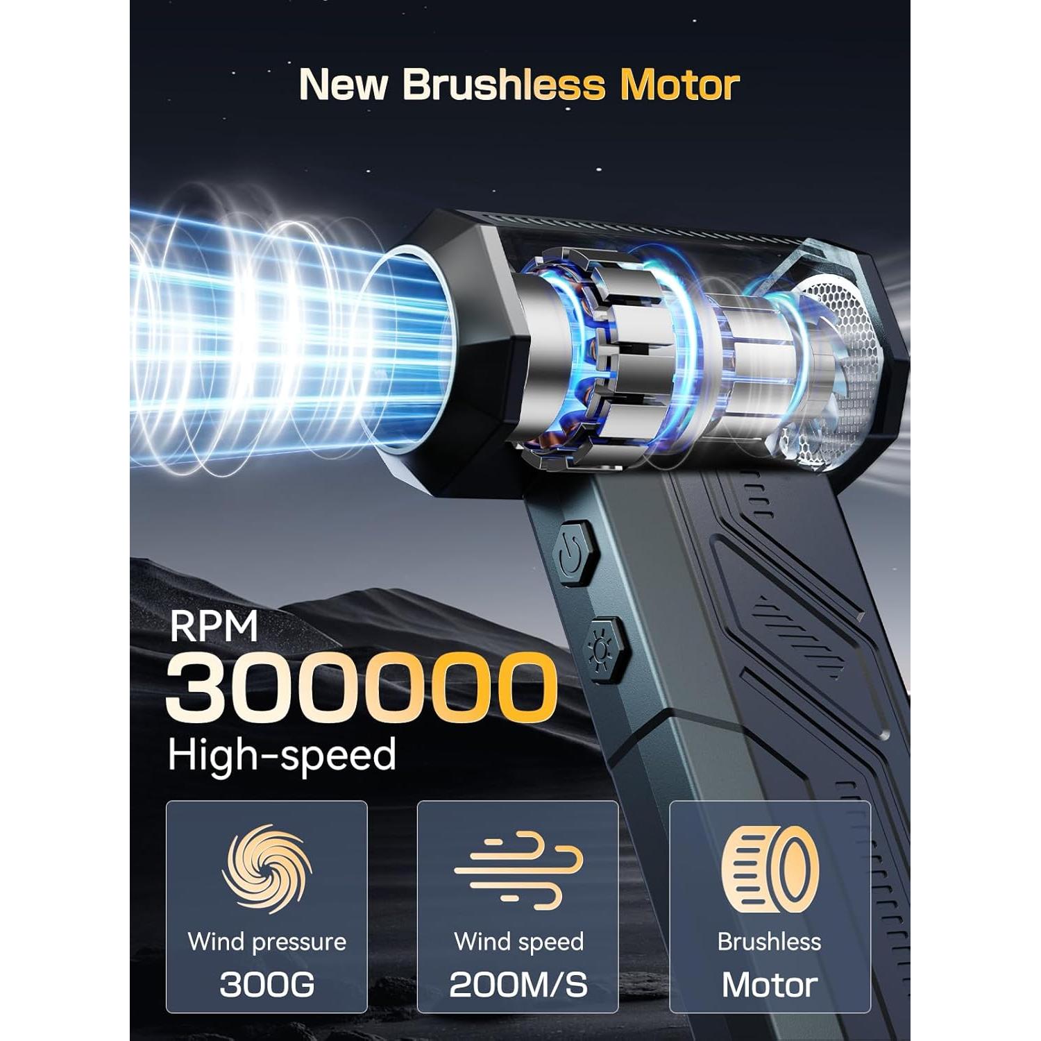 Soplador de Aire Eléctrico COOLDOVE W18A 300000 RPM Recargable