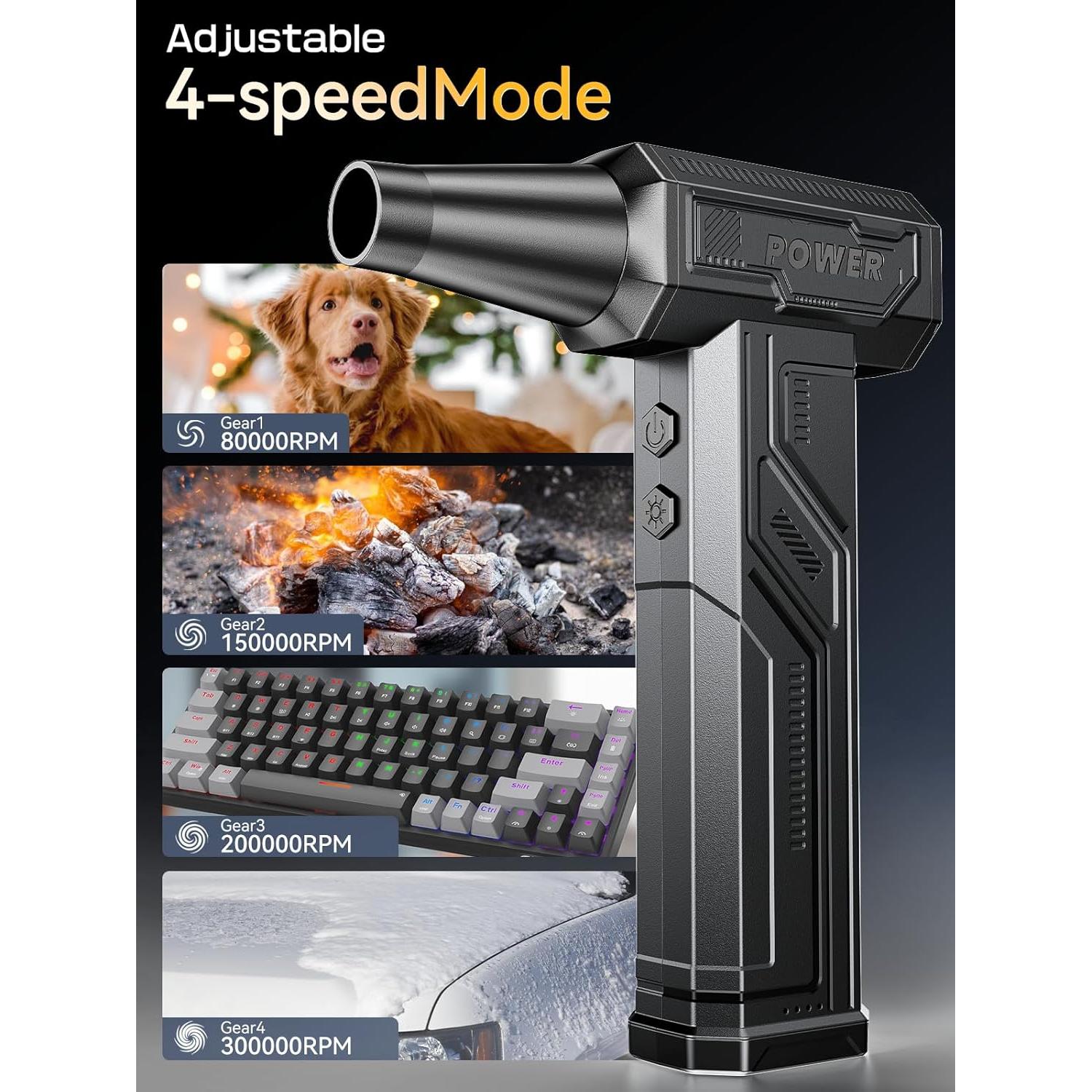 Soplador de Aire Eléctrico COOLDOVE W18A 300000 RPM Recargable