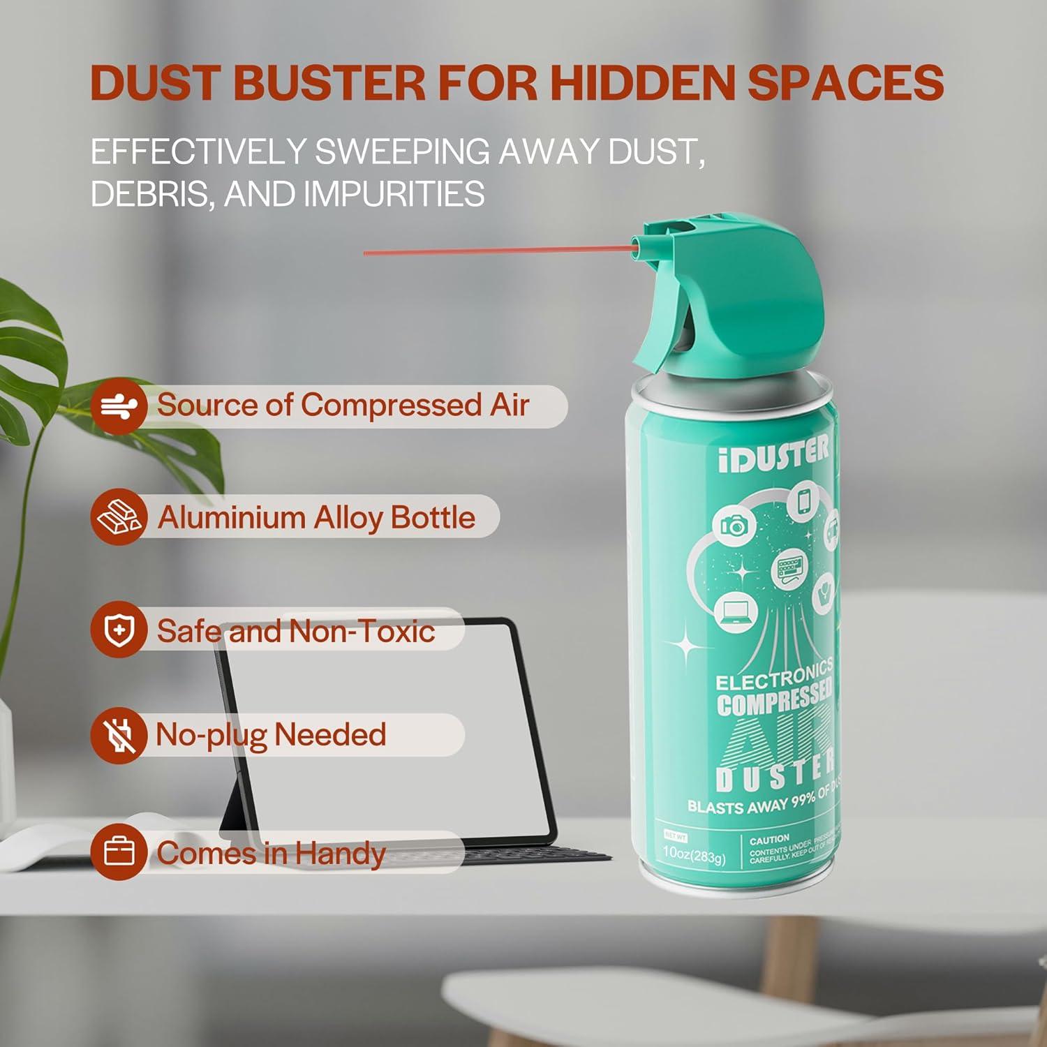 Limpiador de Aire Comprimido iDuster 3PCS - 1.2kg para Electrónica