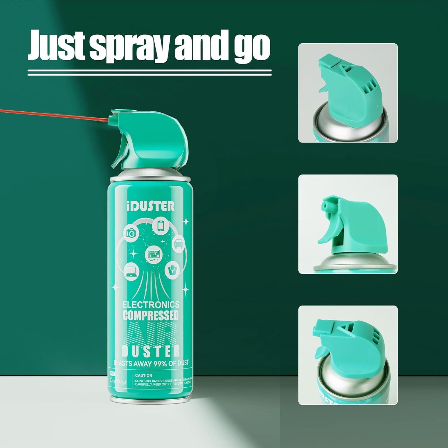 Limpiador de Aire Comprimido iDuster 3PCS - 1.2kg para Electrónica