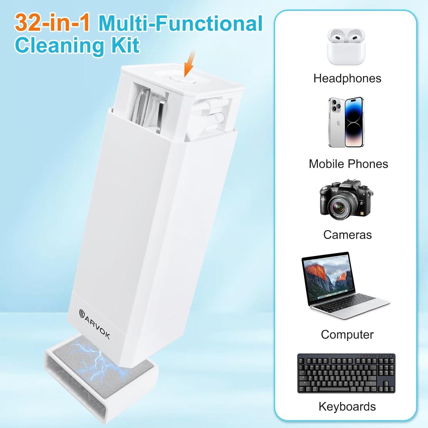 Kit de Limpieza 32 en 1 ARVOK para Teléfonos y Laptops