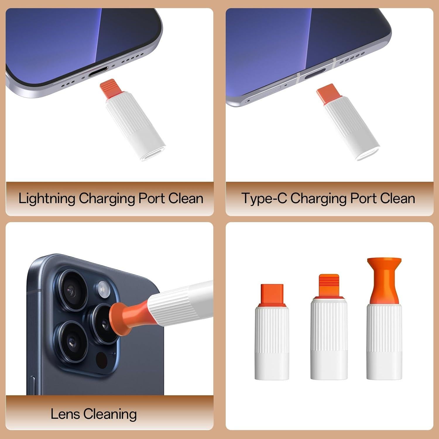 Walrfid Keyboard Cleaner, 12 in 1 Laptop Cleaning Kit for MacBook iPhone ipad AirPods, Multi-Function Electronics Cleaning Kit with Brush & Screen Cleaner Spray for Computer, PC, TV, Camera (Black)