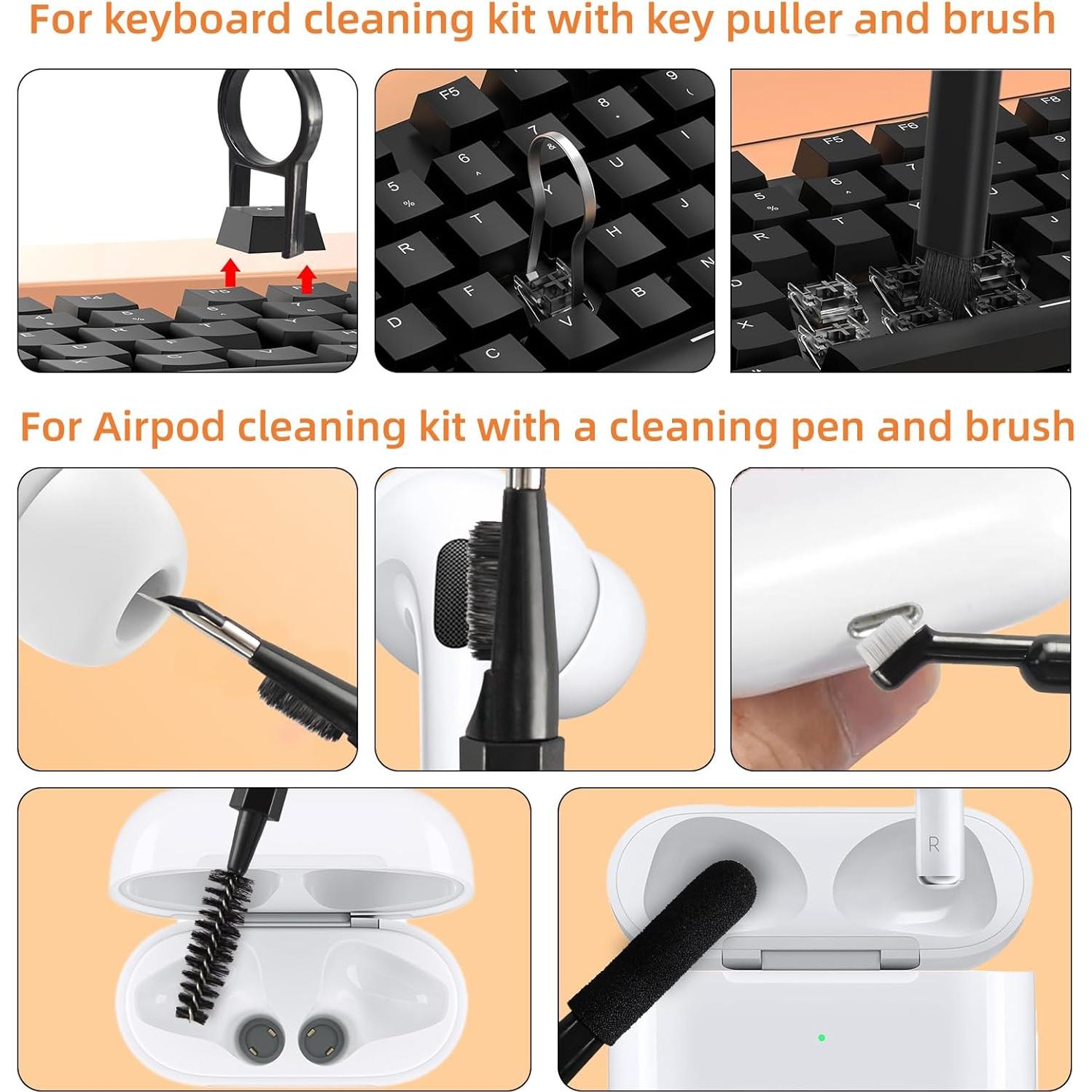 Kit de limpieza 20 en 1 para laptop y teléfono LBSC Negro