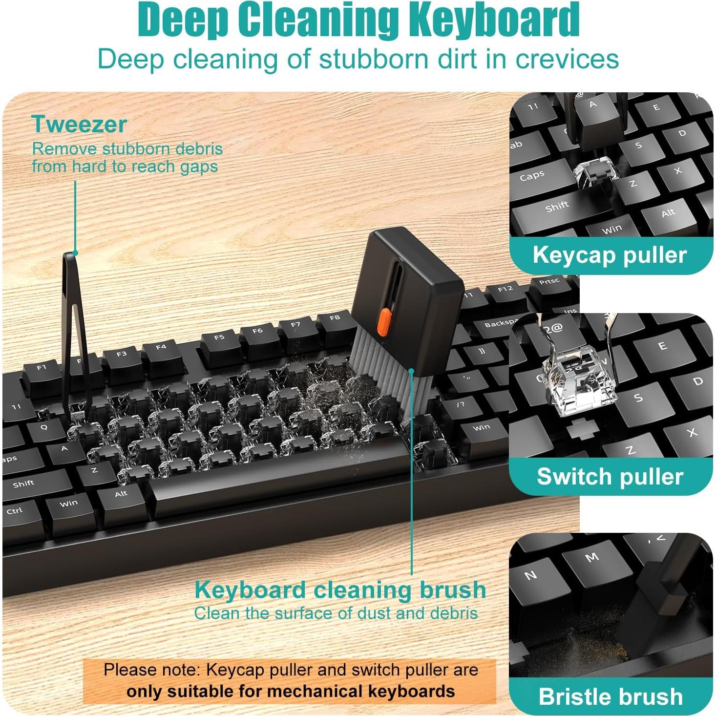 Kit de Limpieza de Teclado VICHYIE para PC y Teléfonos - Negro