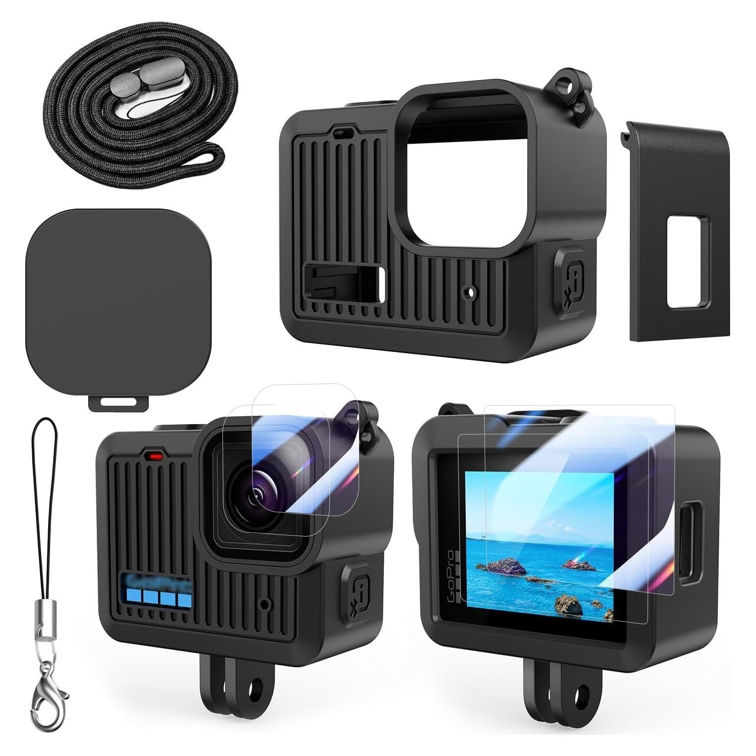 Kit de Accesorios GoPro Hero 4K - Funda, Cristales y Más