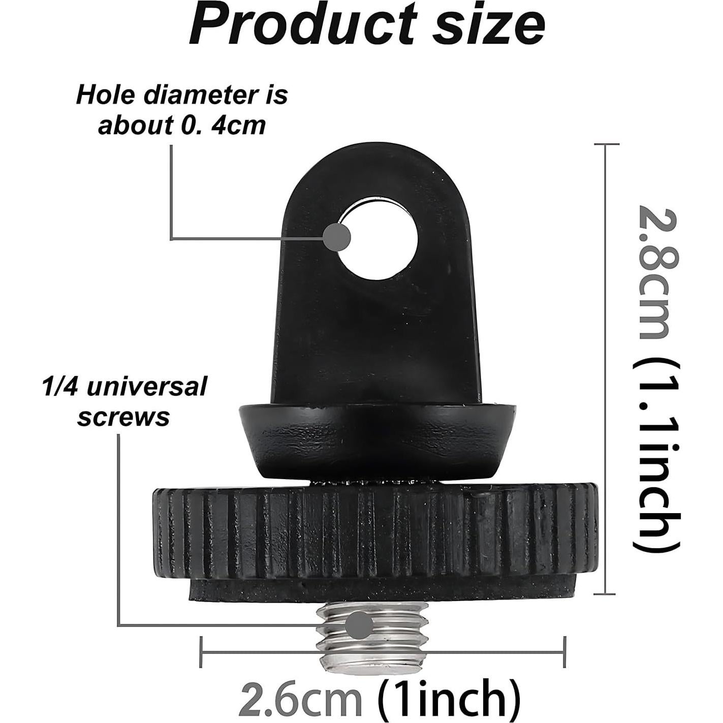 Camera Tripod Mount for Gopro Adapter Accessory, 4Pcs 1/4-20 Screw Conversion Adapter for GoPro Hero12, Insta360 ONE Ace Pro X3 X2 X RS R Go 3, DJI OSMO and Other Action Cameras