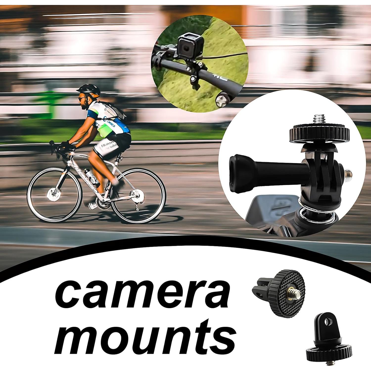 Camera Tripod Mount for Gopro Adapter Accessory, 4Pcs 1/4-20 Screw Conversion Adapter for GoPro Hero12, Insta360 ONE Ace Pro X3 X2 X RS R Go 3, DJI OSMO and Other Action Cameras