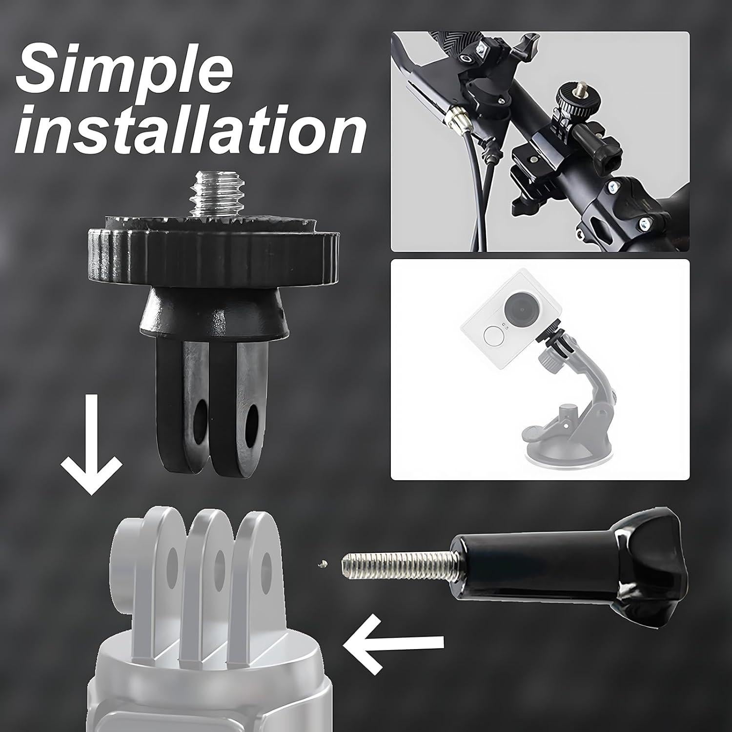 Camera Tripod Mount for Gopro Adapter Accessory, 4Pcs 1/4-20 Screw Conversion Adapter for GoPro Hero12, Insta360 ONE Ace Pro X3 X2 X RS R Go 3, DJI OSMO and Other Action Cameras