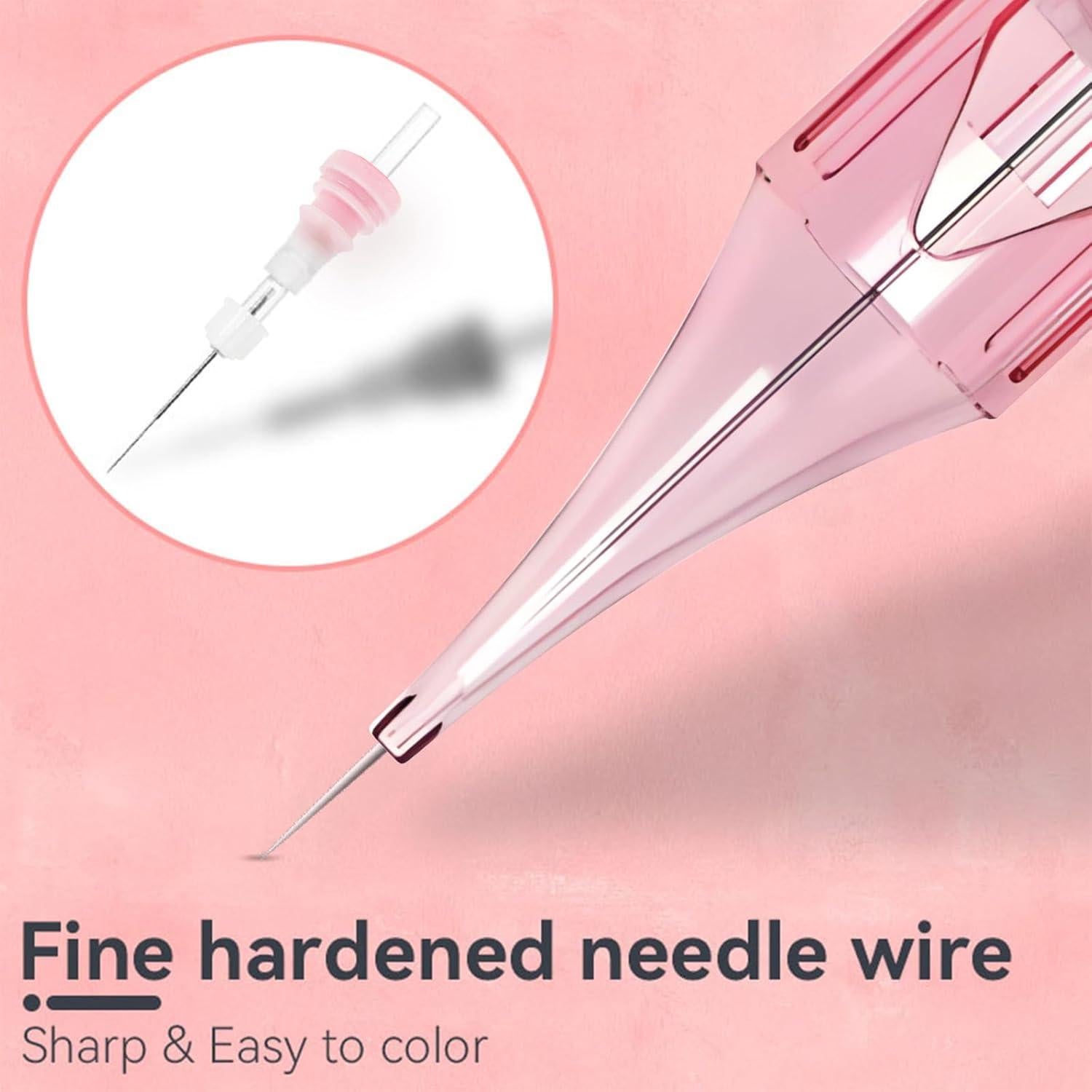 20 Agujas de Cartucho Microblading PMUBEAUTY 0.2mm Desechables