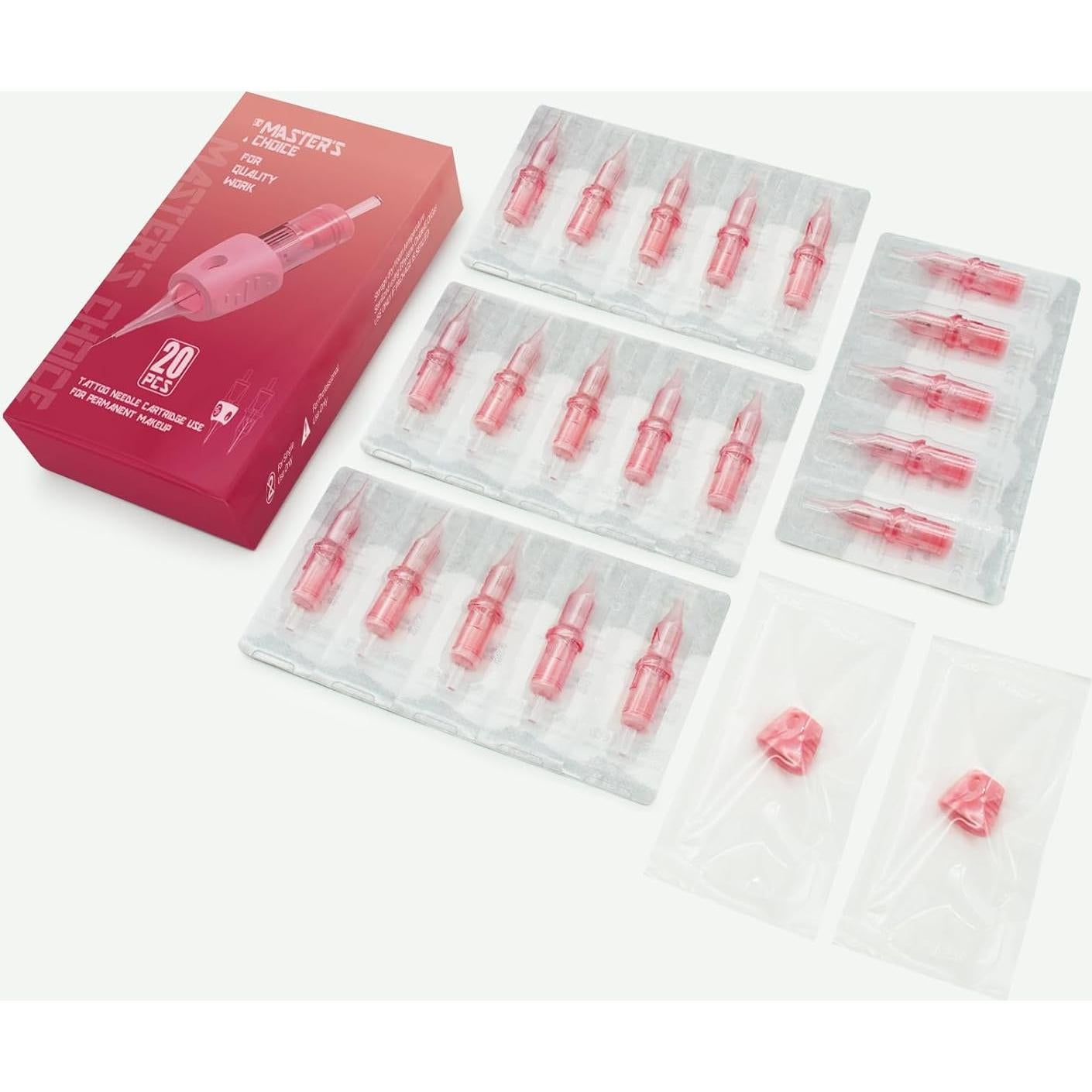 20 Agujas de Cartucho Microblading PMUBEAUTY 0.2mm Desechables