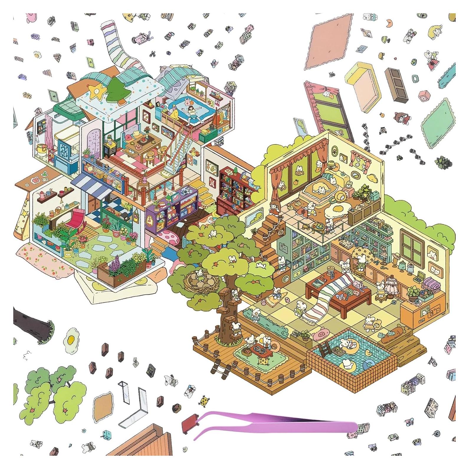 Juegos de Pegatinas 3D Miniatura HOMICO - Crea Tu Casa