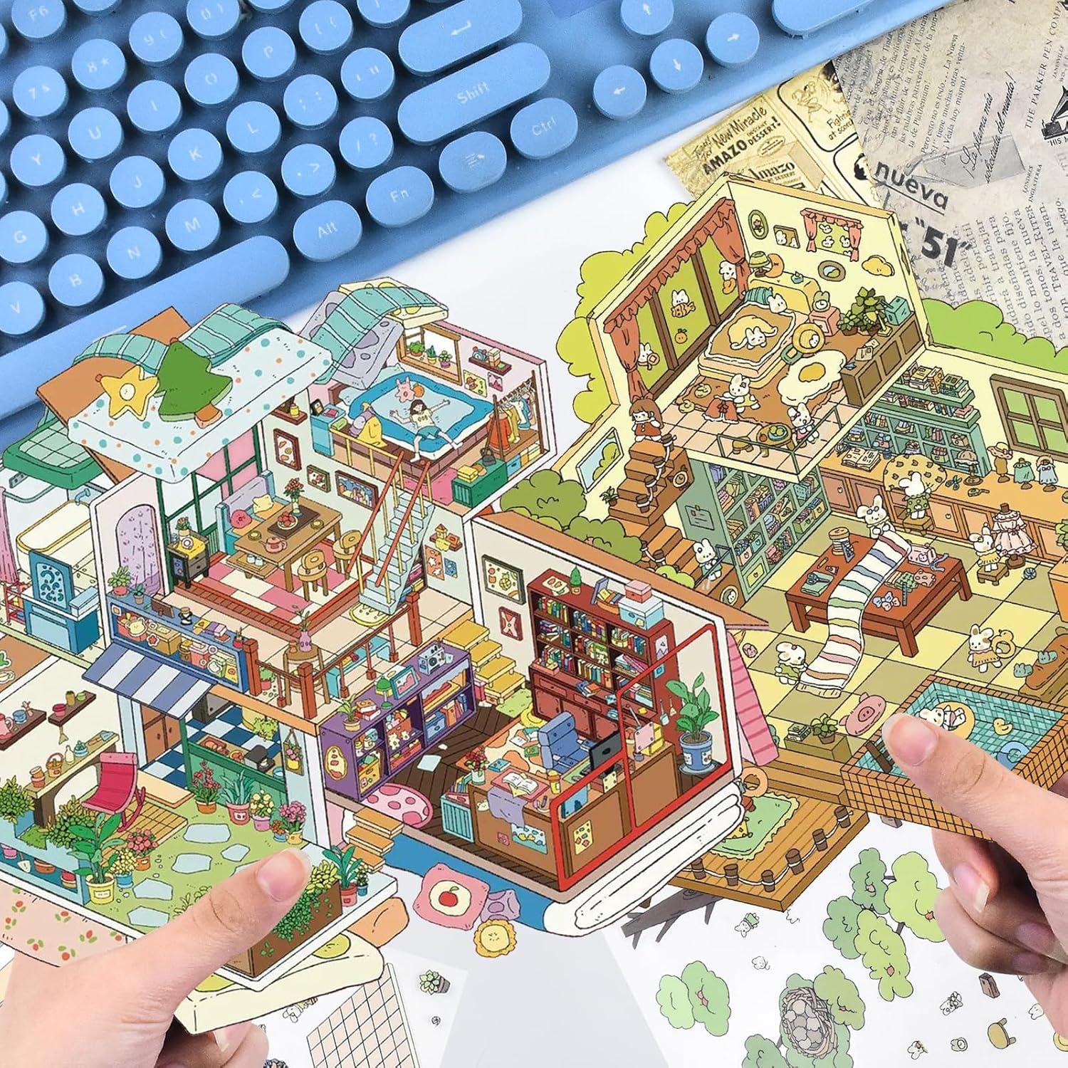 Juegos de Pegatinas 3D Miniatura HOMICO - Crea Tu Casa