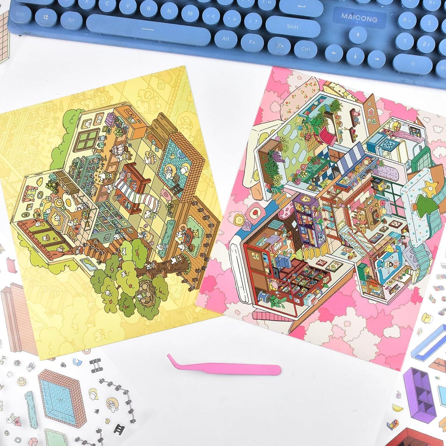 Juegos de Pegatinas 3D Miniatura HOMICO - Crea Tu Casa