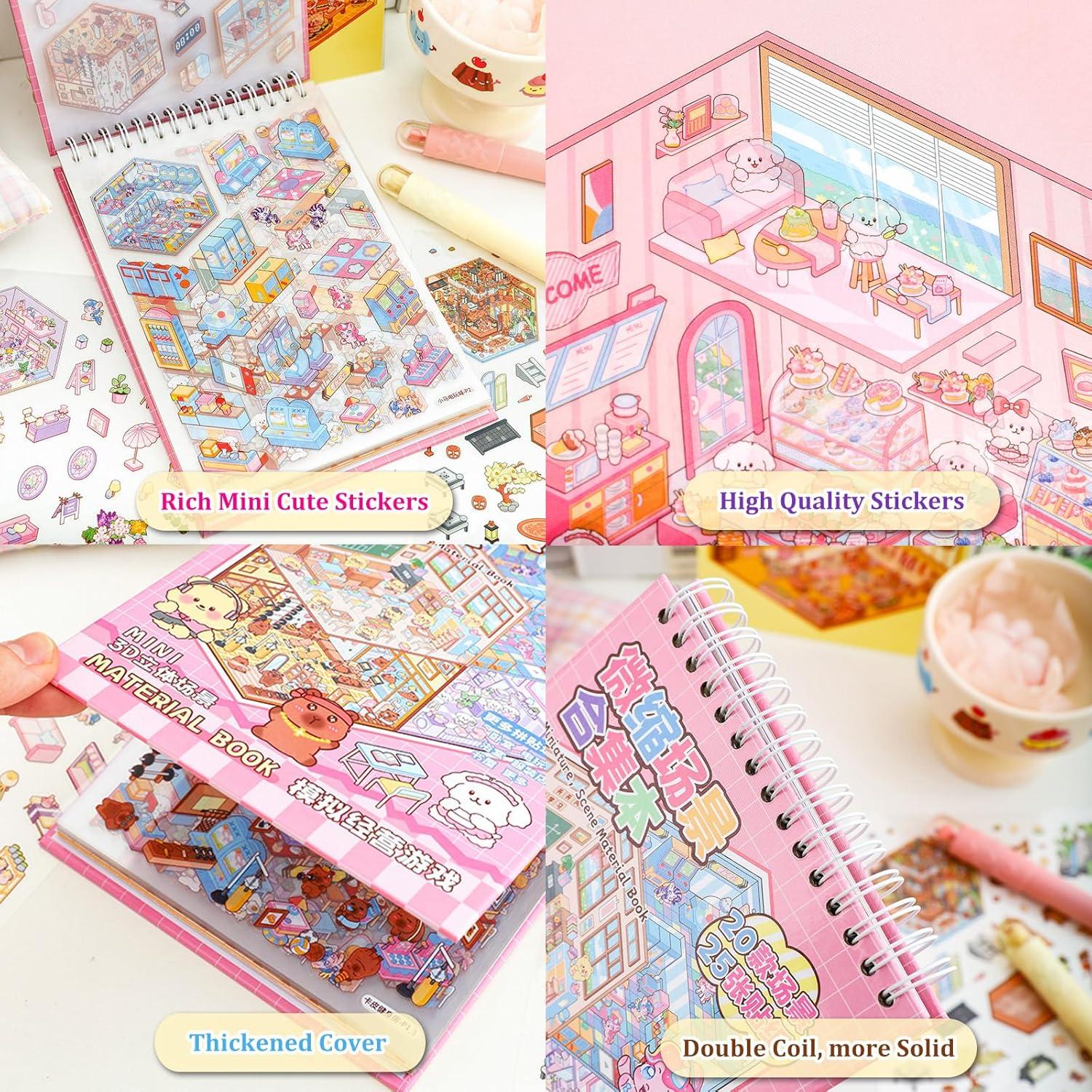 Libro de Pegatinas 3D Xuoent para Niños y Adultos - 20 Escenas