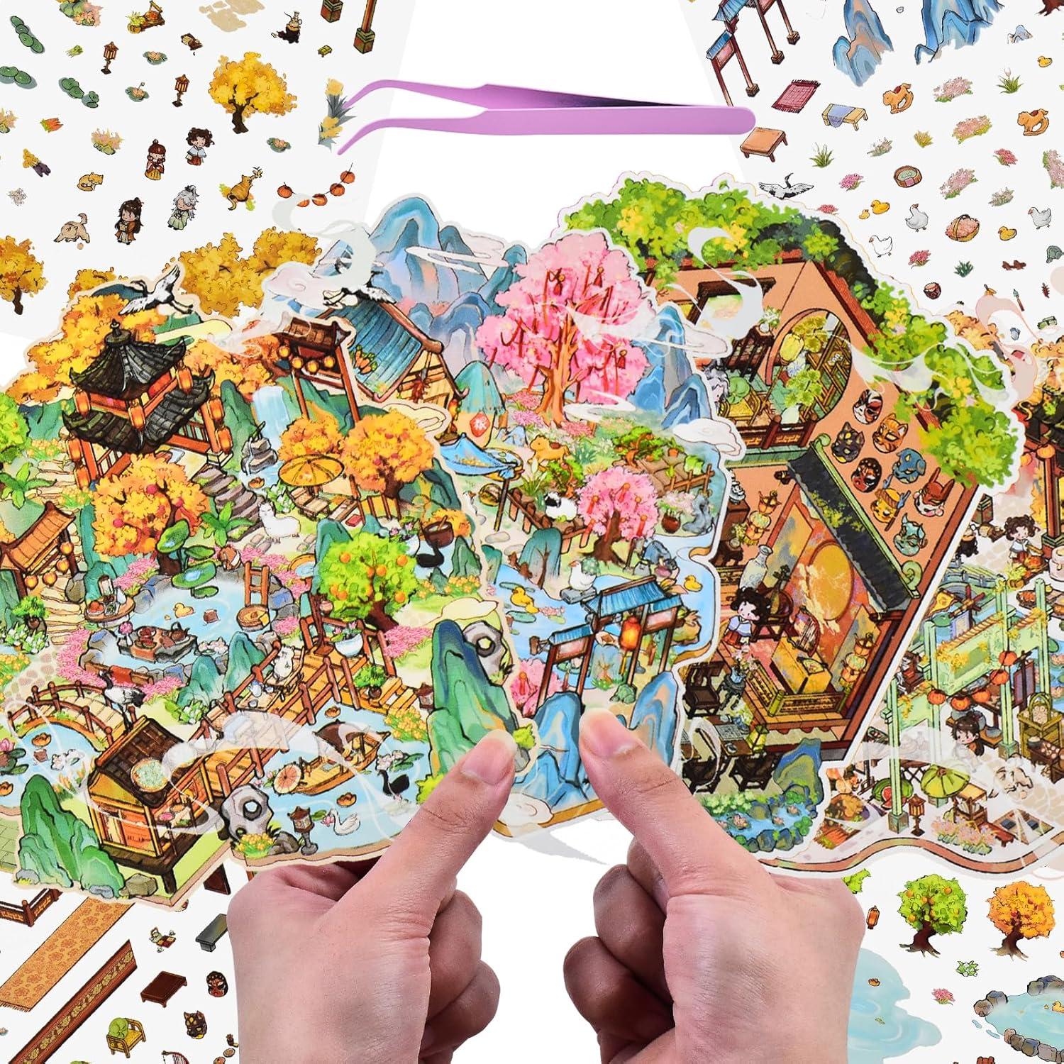 4 Sets Stickers 3D DIY Casa Vintage BROVITI - Alivio Estrés