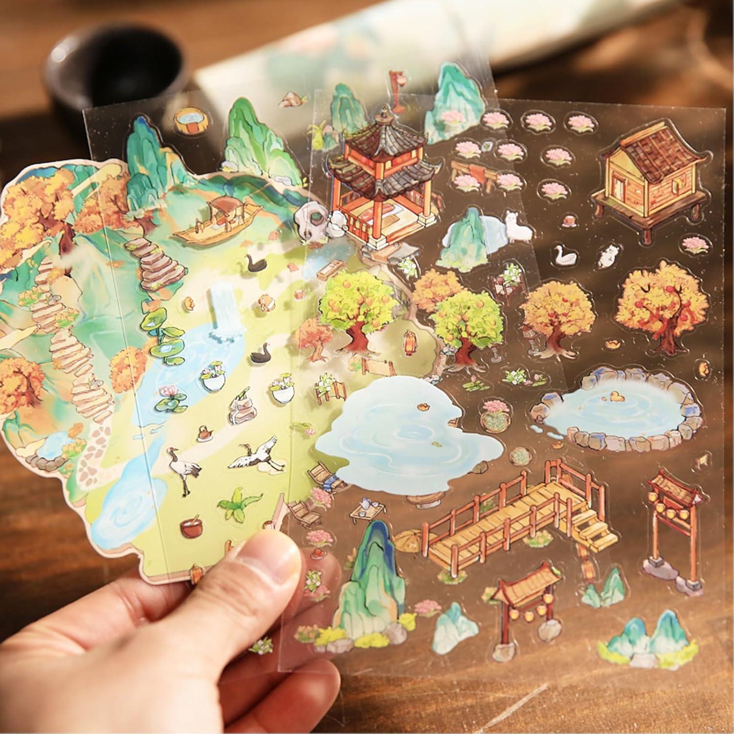 4 Sets Stickers 3D DIY Casa Vintage BROVITI - Alivio Estrés