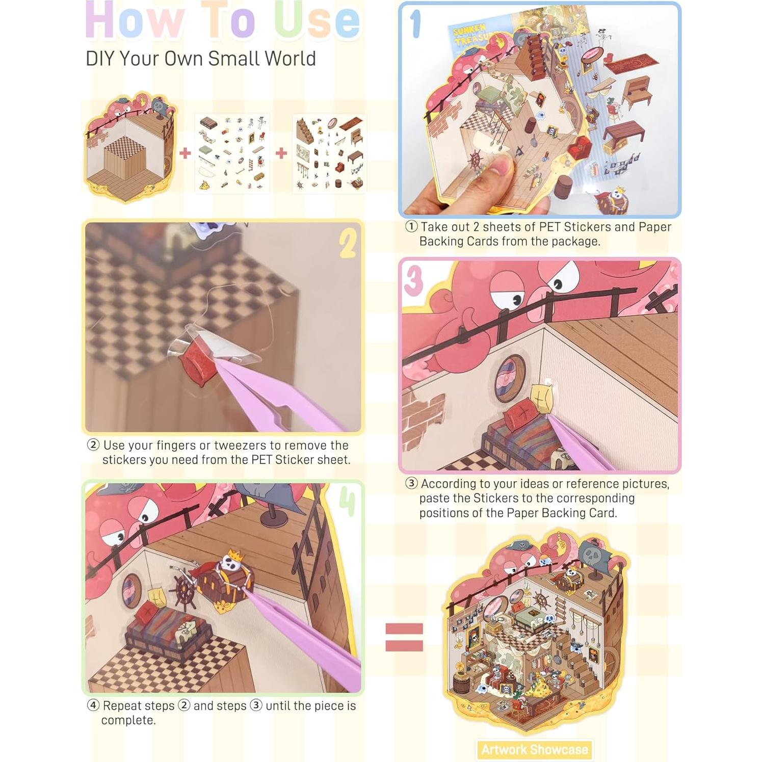 Set de 10 Stickers 3D Coostiksy para DIY y Decoración