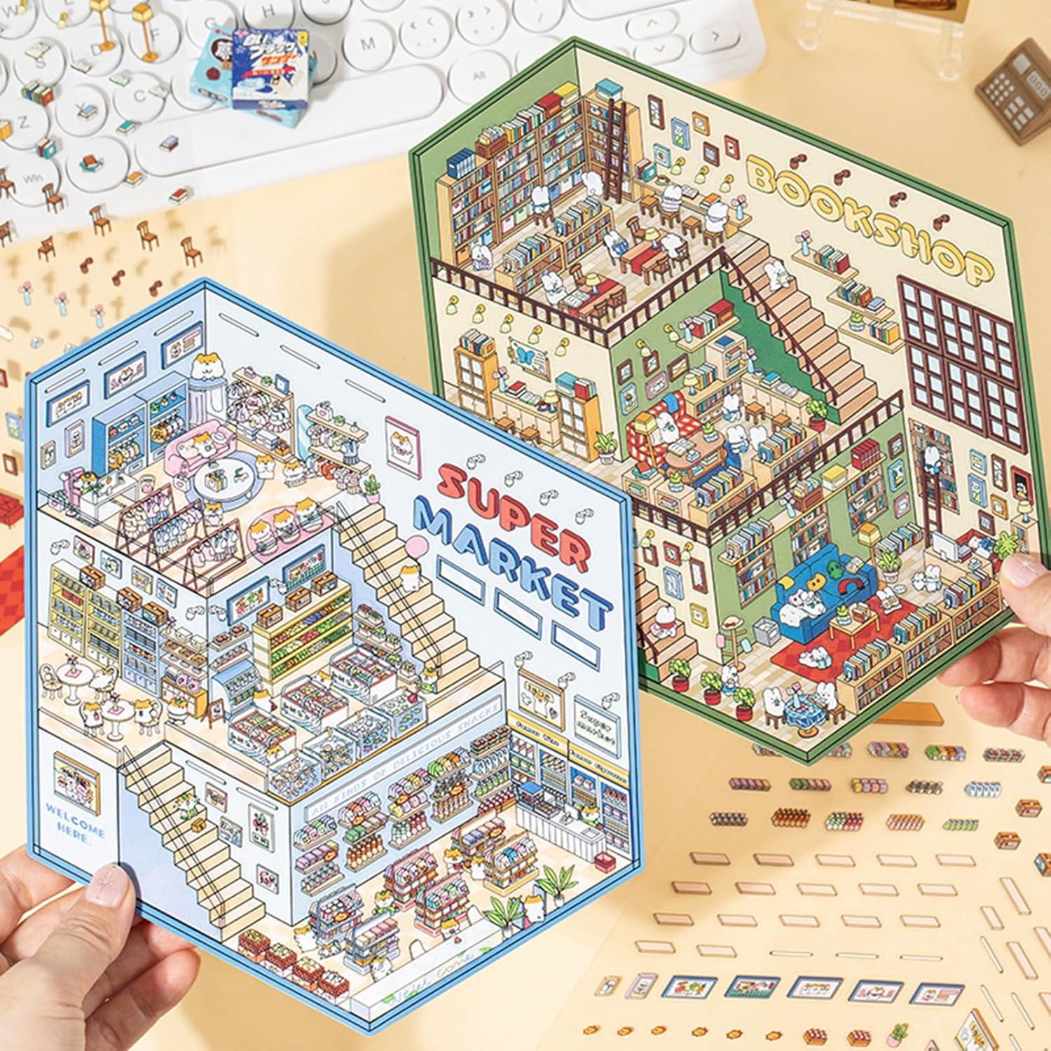 HOMICO Stickers 3D Grandes DIY Casa Supermercado Librería