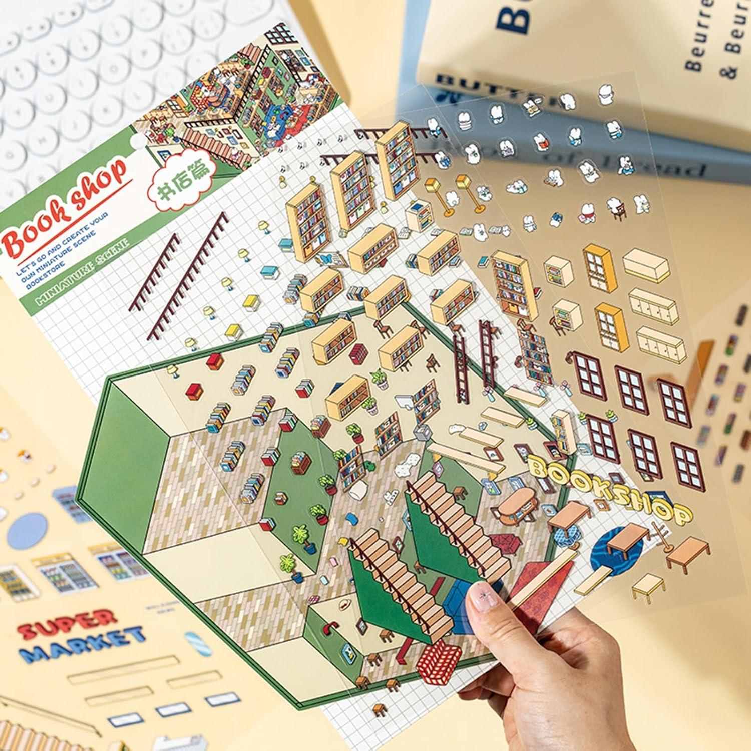 HOMICO Stickers 3D Grandes DIY Casa Supermercado Librería