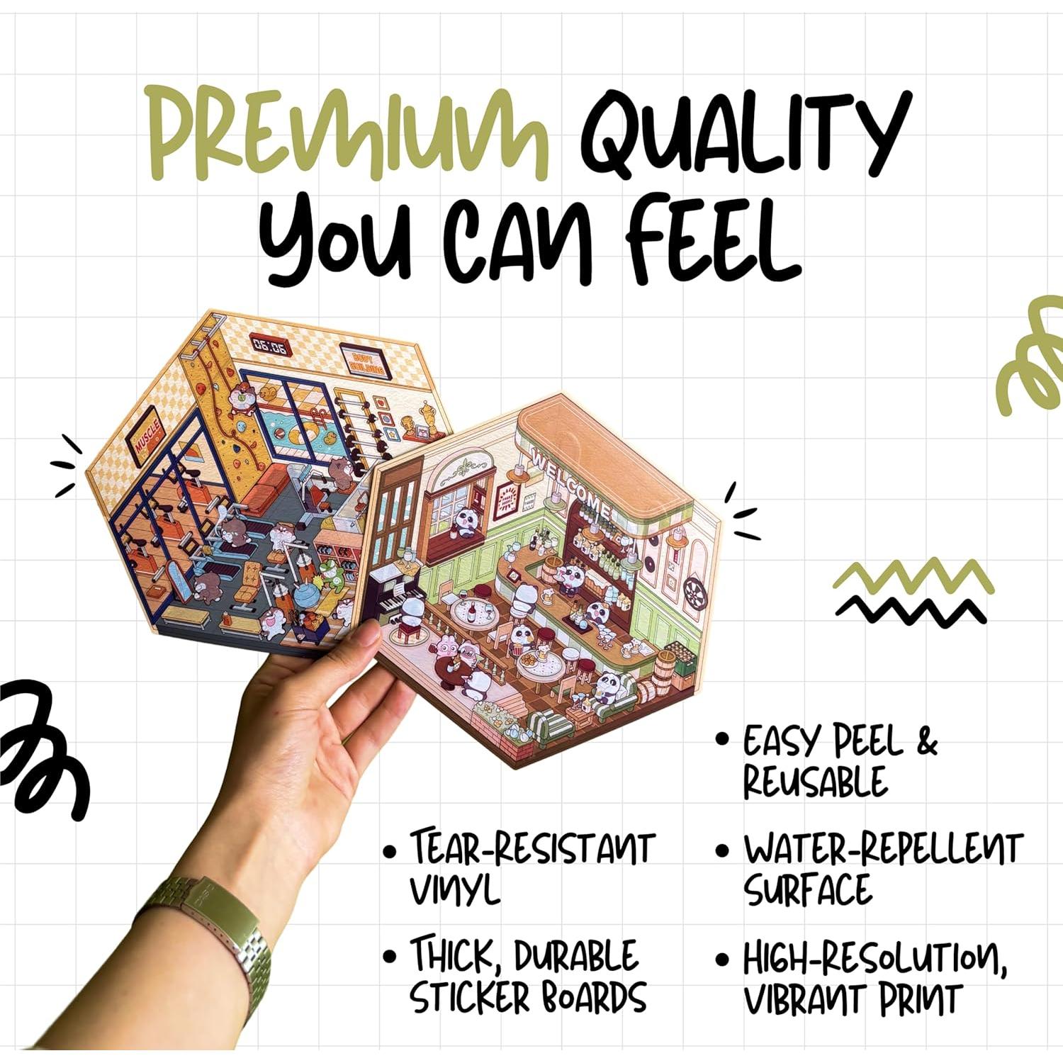 Kit de Stickers 3D Isométricos Genérica - 4 Escenas DIY