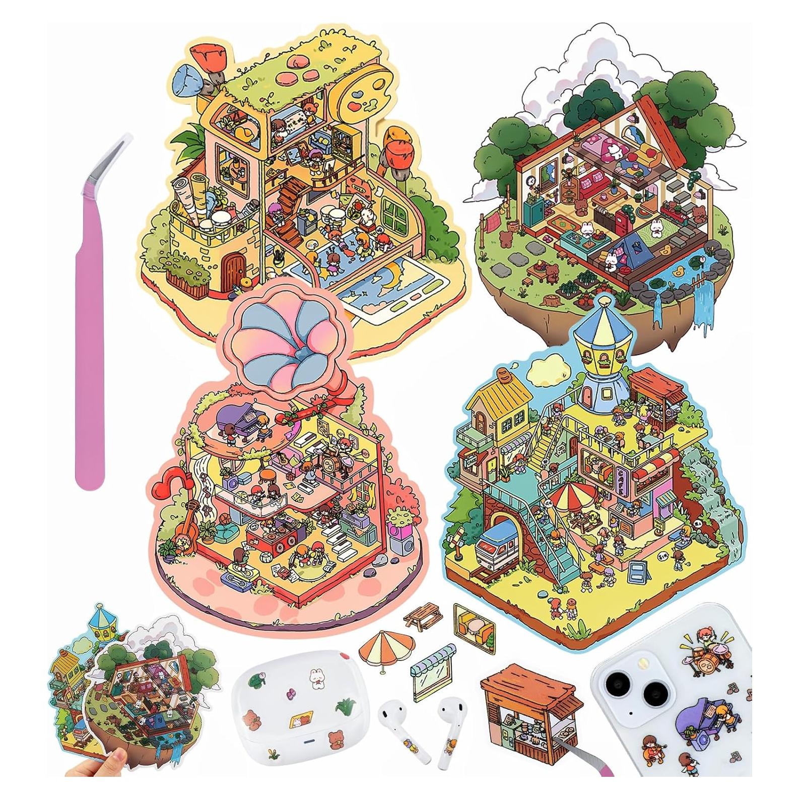 Pegatinas 3D Pindda para Mini Casa - Diversión en el Refugio