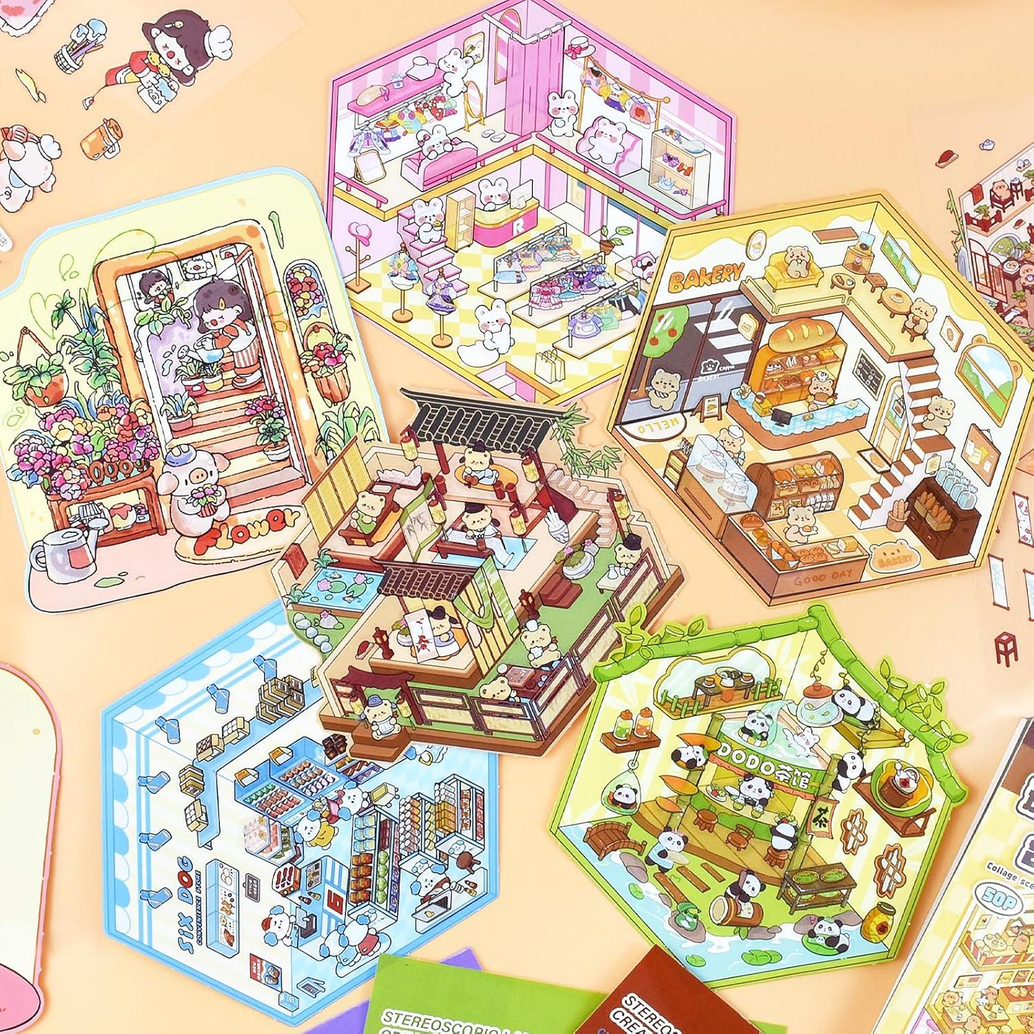 Libro de Pegatinas 3D DIY GUBEARE - 20 Escenas Creativas