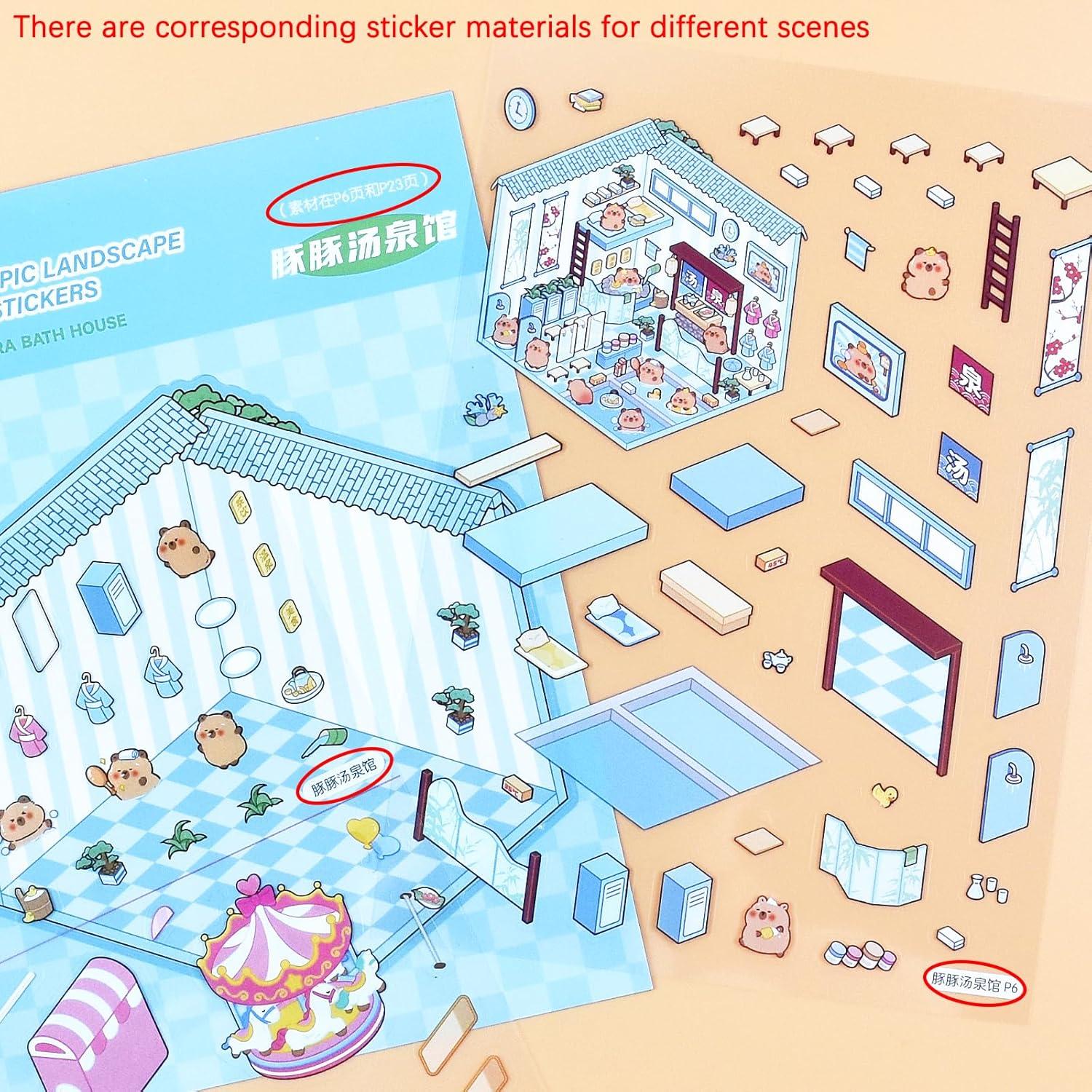 Libro de Pegatinas 3D DIY GUBEARE - 20 Escenas Creativas