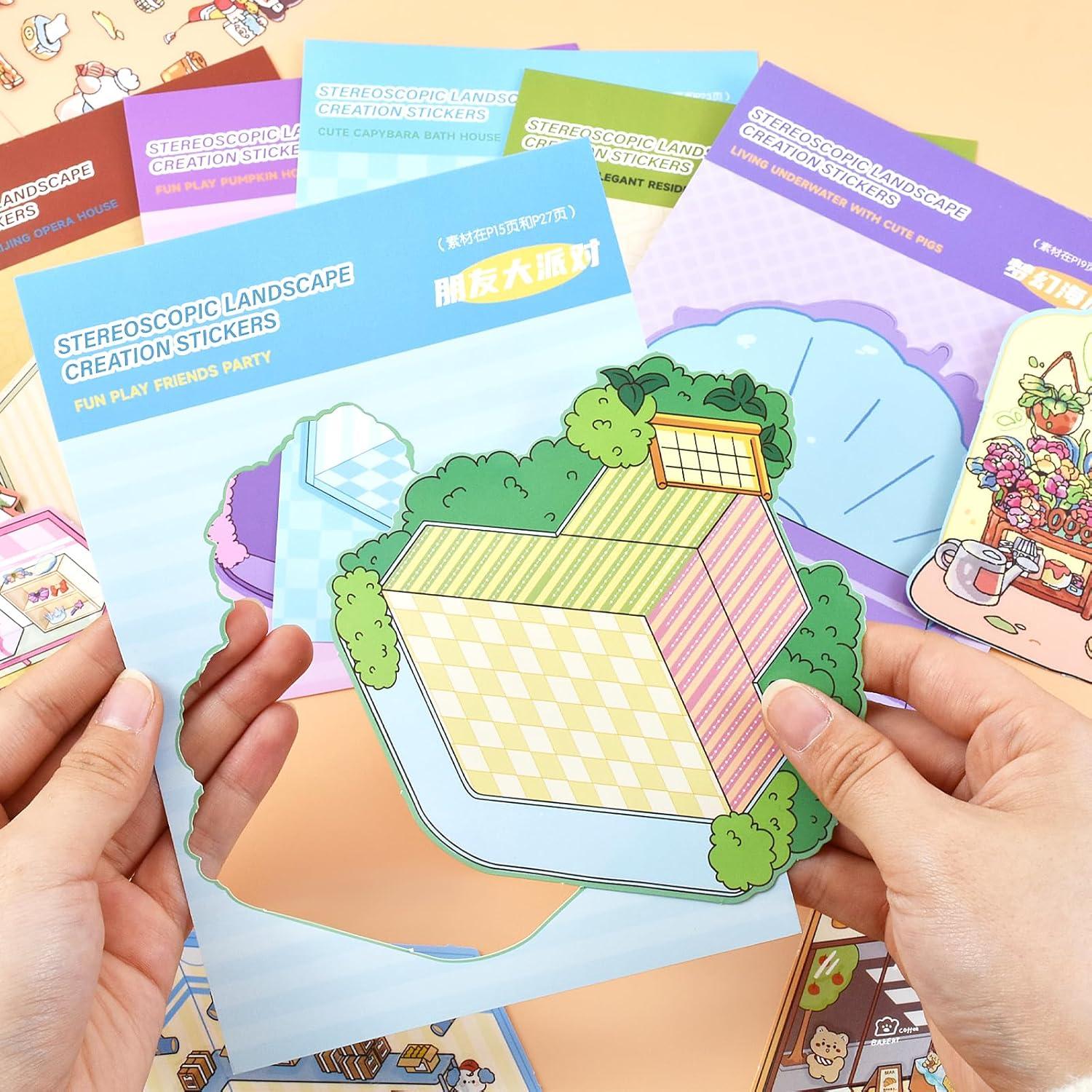 Libro de Pegatinas 3D DIY GUBEARE - 20 Escenas Creativas