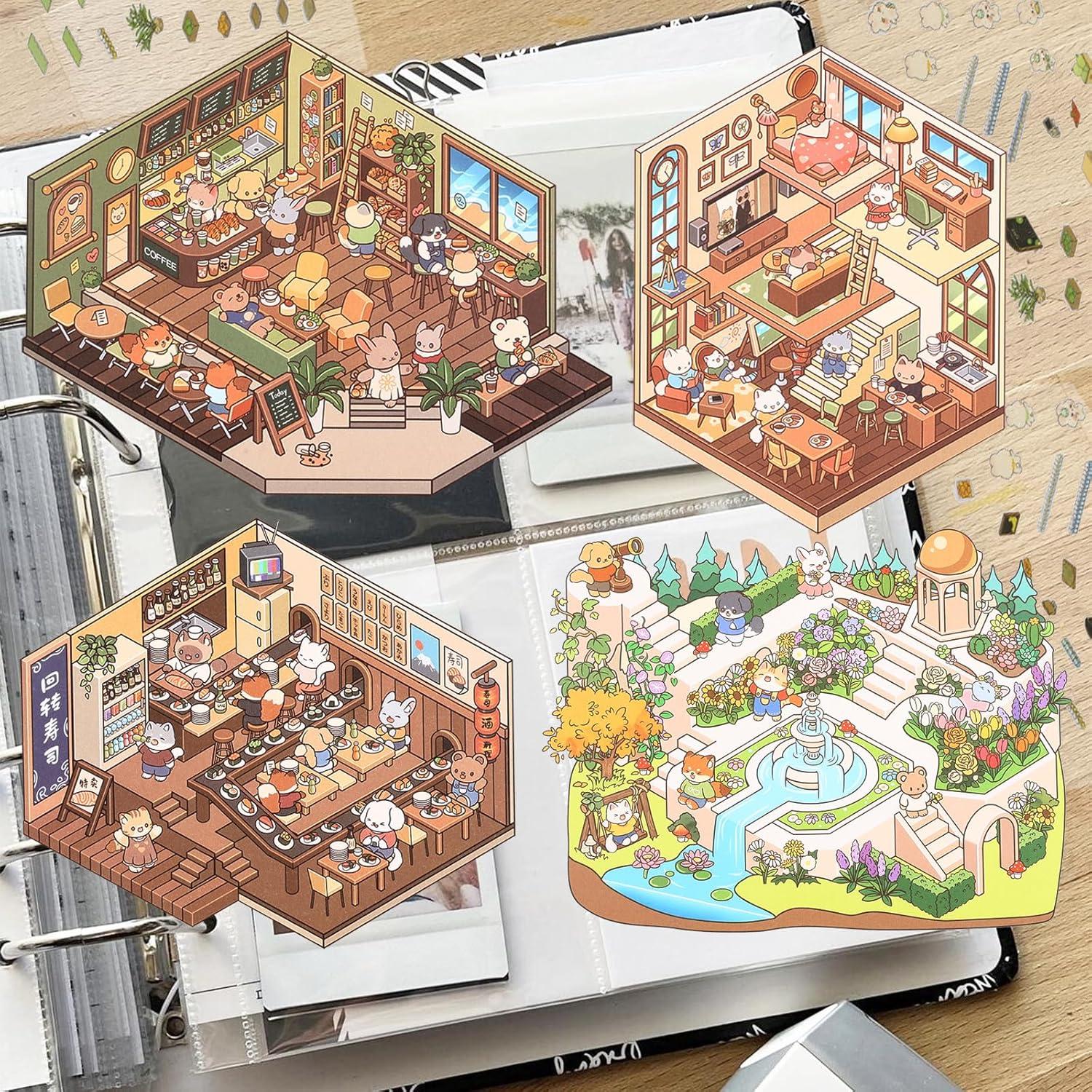 Set de 4 Pegatinas 3D ZLSPTK para Decoración DIY