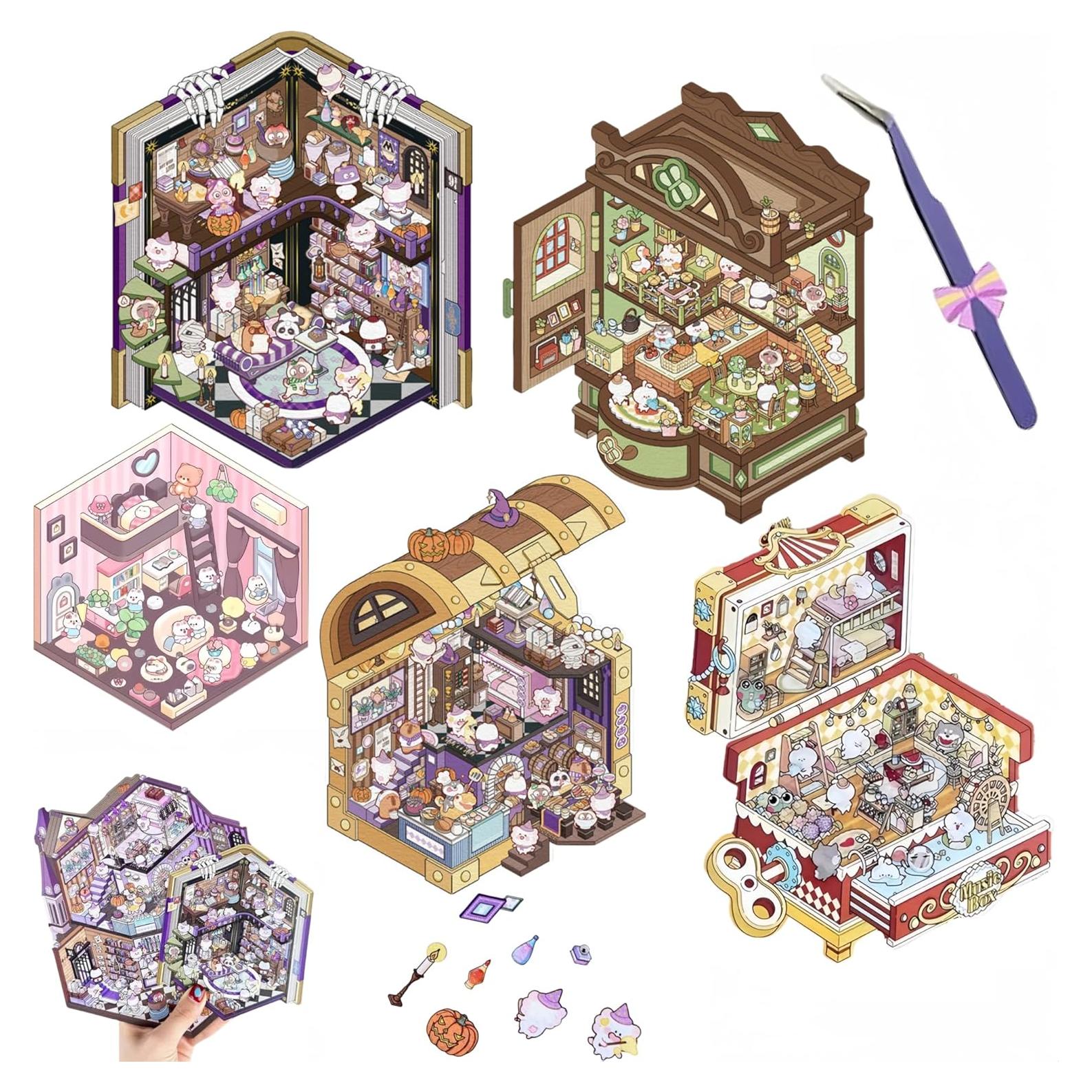 Pegatinas 3D DIY DSNJPZX - 5 Piezas Creativas para Escenas