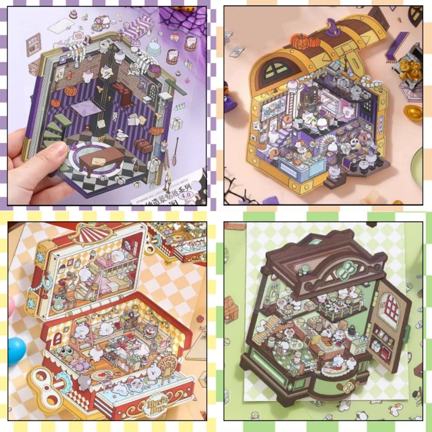 Pegatinas 3D DIY DSNJPZX - 5 Piezas Creativas para Escenas