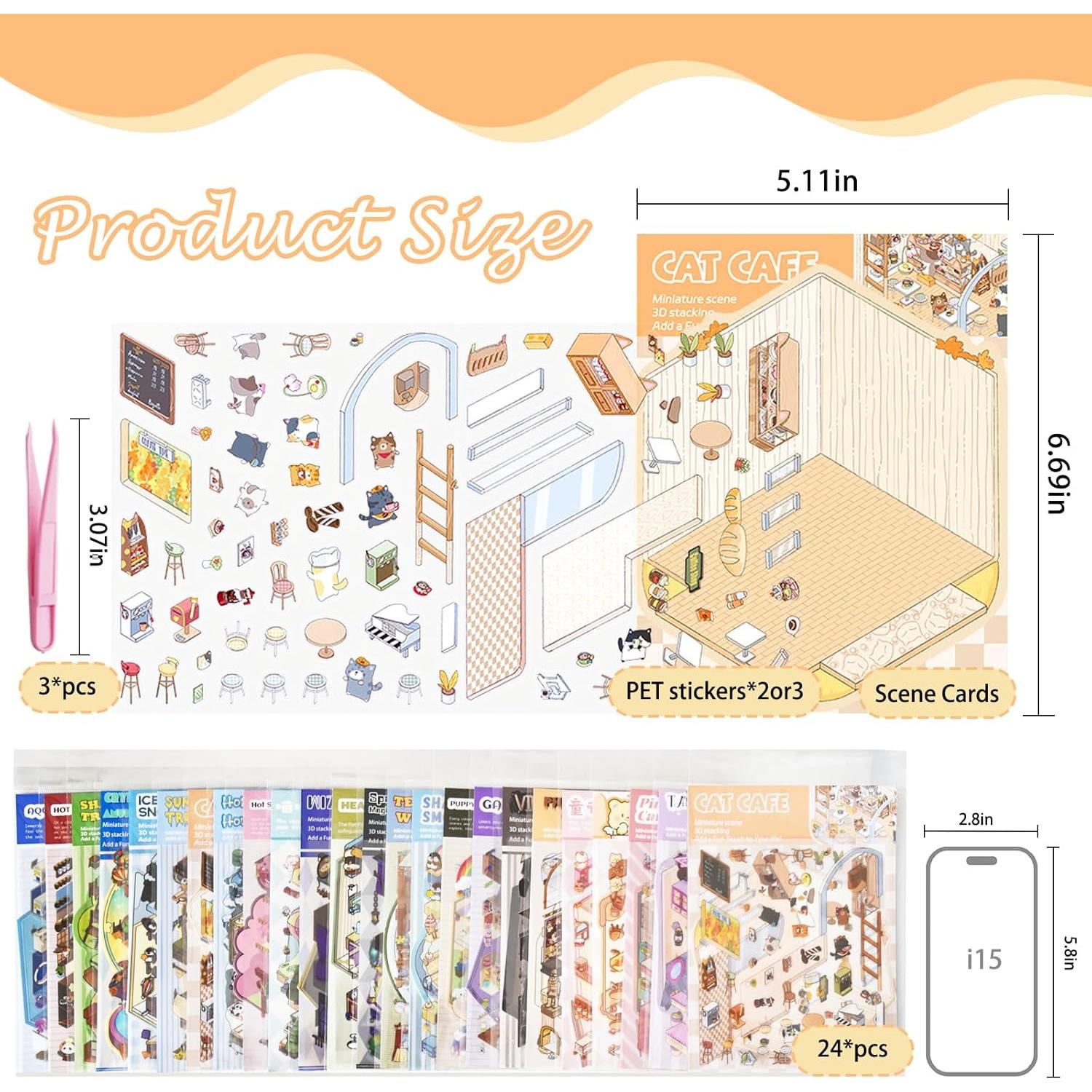 24 Conjuntos de Pegatinas 3D DAPUTOU para Manualidades y Terapia