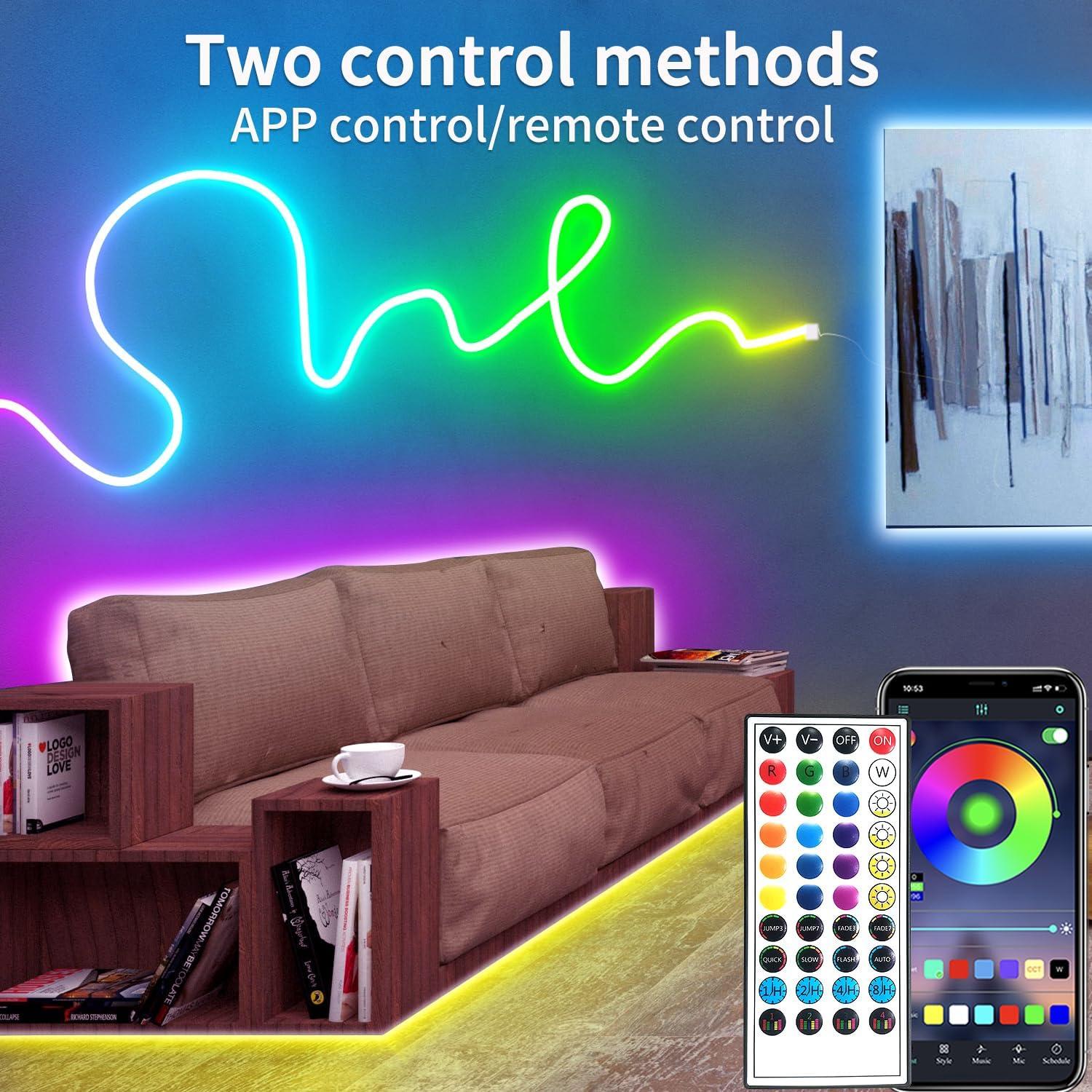 Tira LED Neón 100FT Segrass RGB con Control Remoto IP65