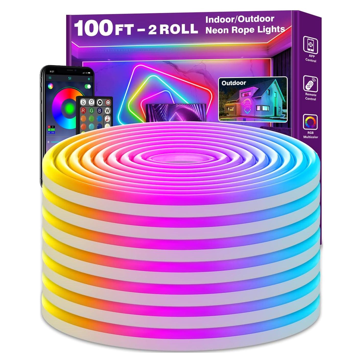 Tira de Luz LED Neón 30m LETIANPAI RGB Control Remoto IP65