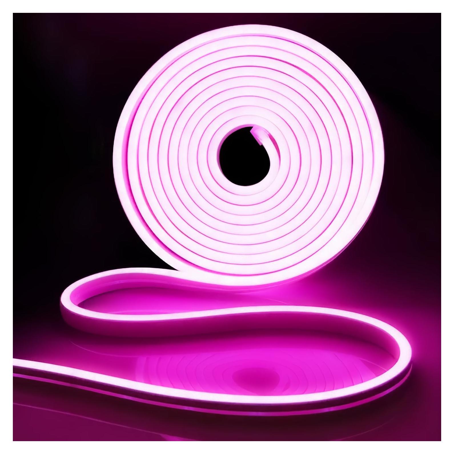 Tira LED Rosa 12V 5m iNextStation, Impermeable y Regulable