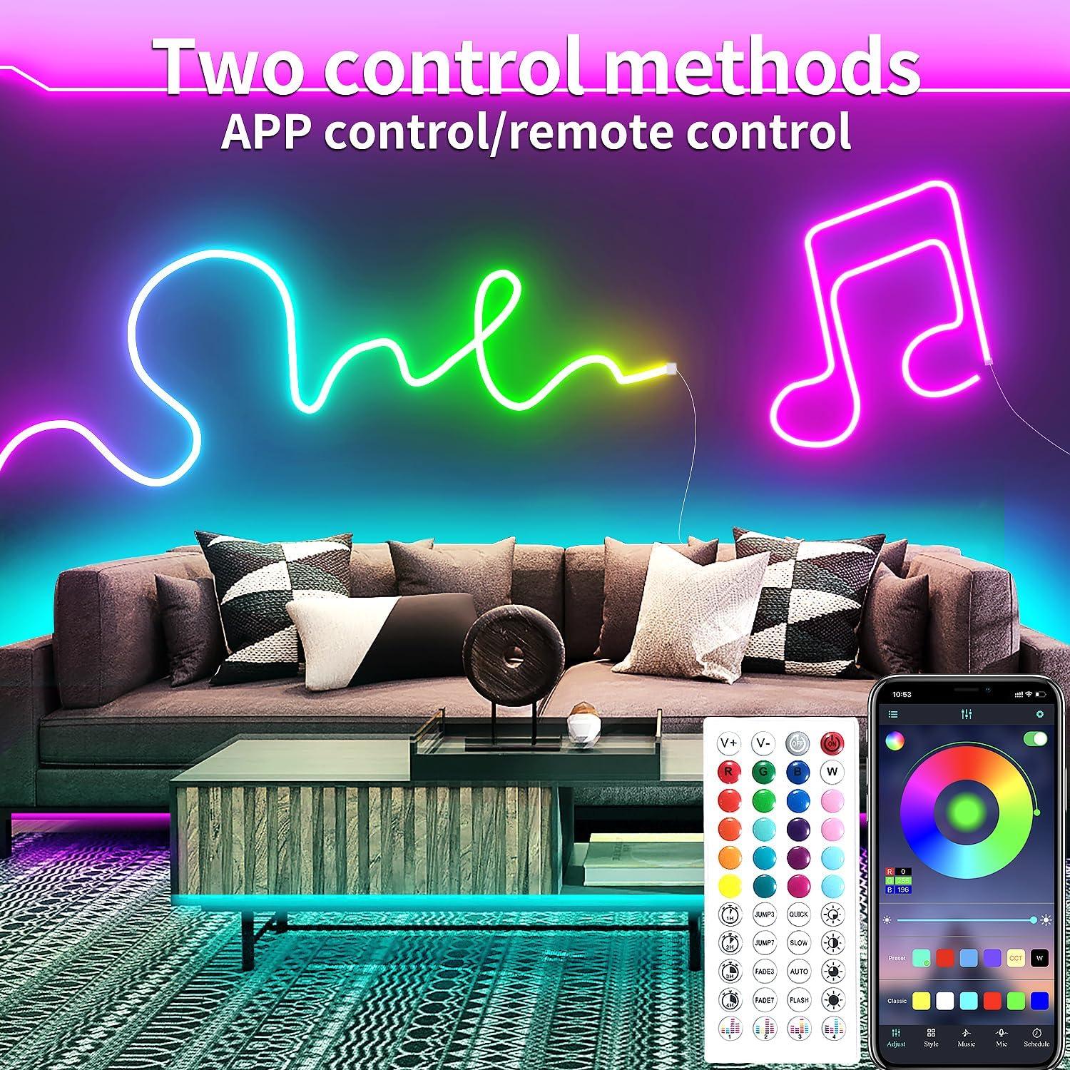 Luces de Cuerda LED Neón 9.98m Vimeepro RGB IP65 Control Remoto