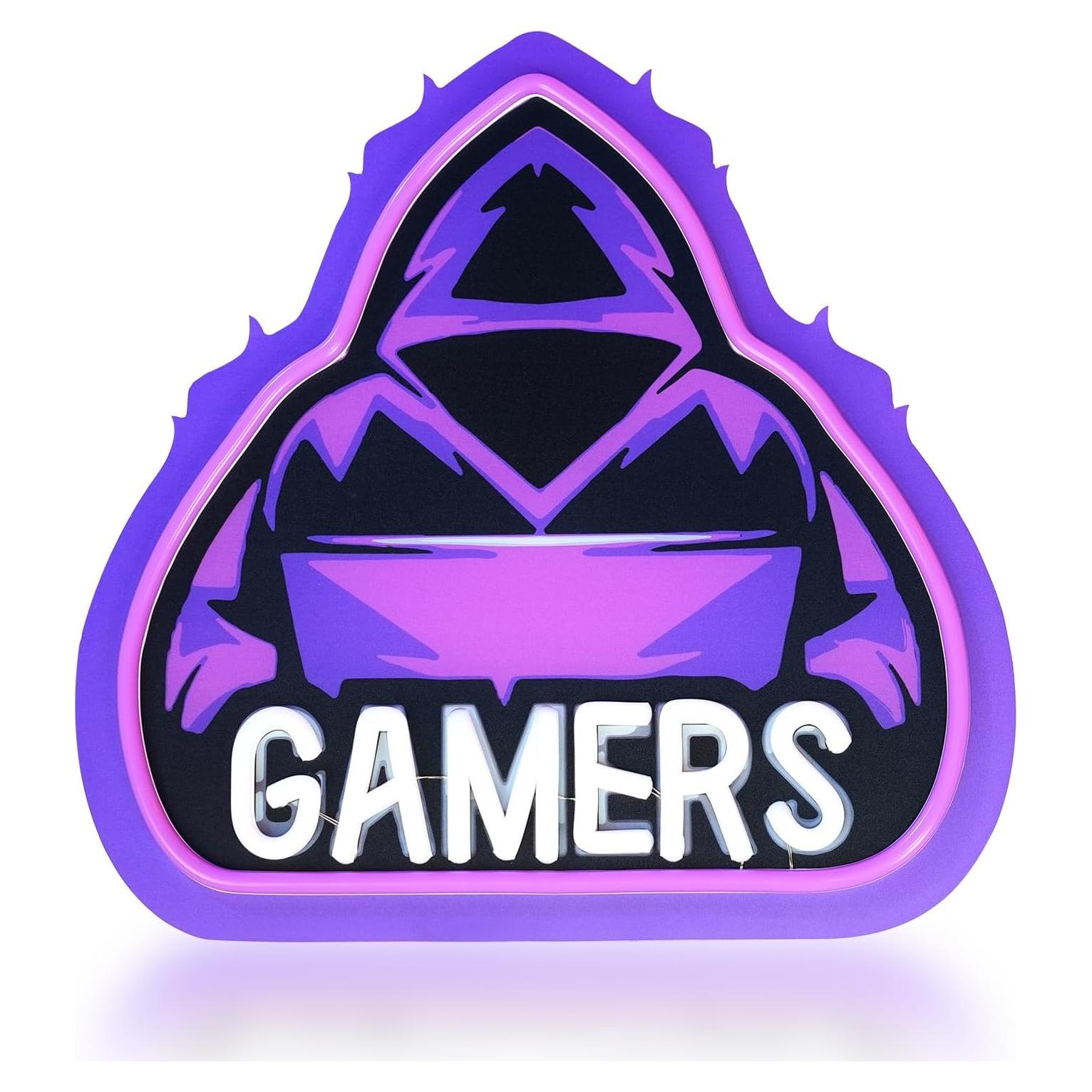 TEKXYZ UV Printed Gaming Neon Sign – LED Gamer Neon Lights for Room Decor, Perfect Video Game Wall Decor for Boys’ Bedrooms, Best Gifts for Teenage Gamers