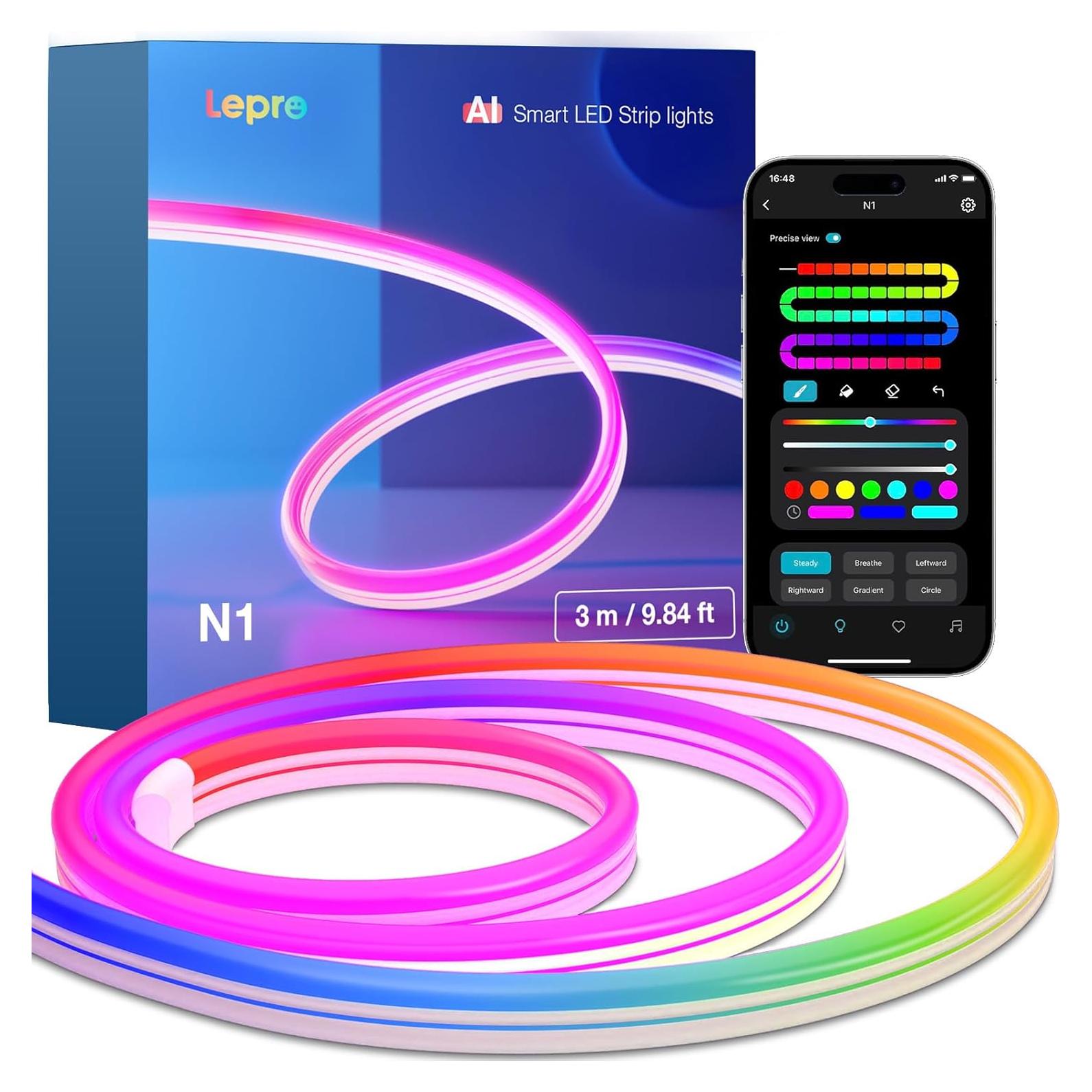 Luces de Cuerda RGB Inteligentes Lepro N1-AI 3m Control App